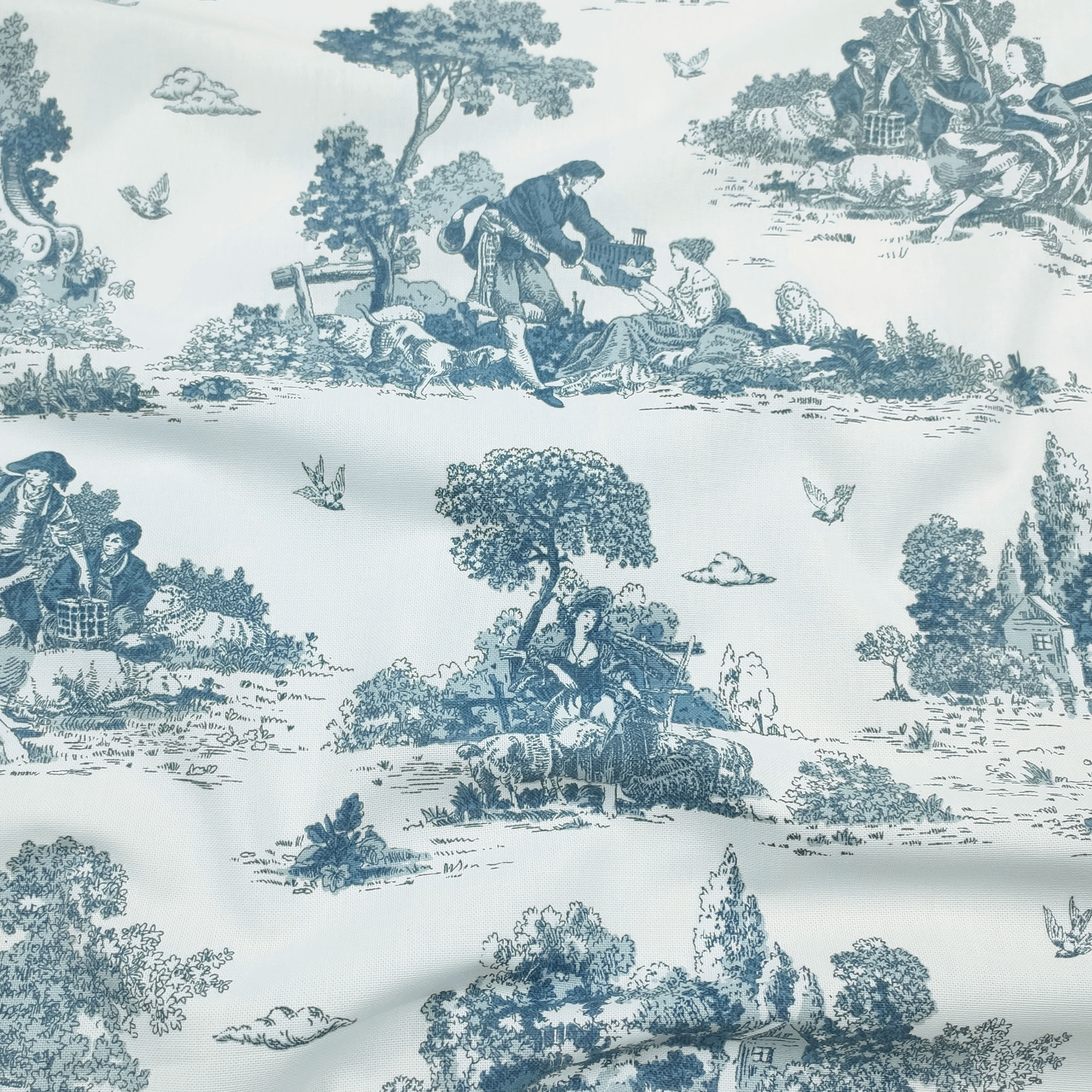Panama Toile de Jouy Petrolio Image