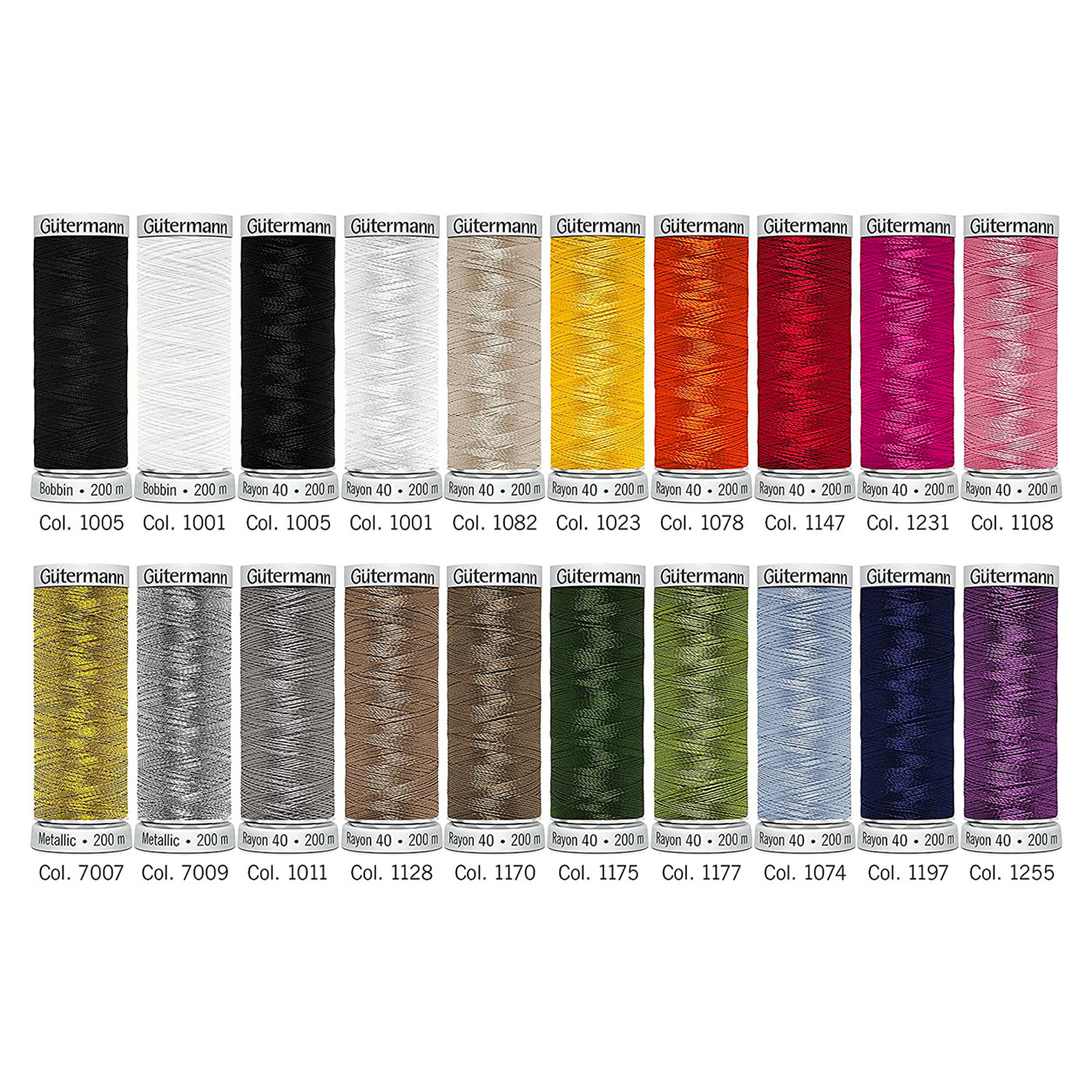 Gutermann Fili per Ricamo a Macchina 20 Bobine