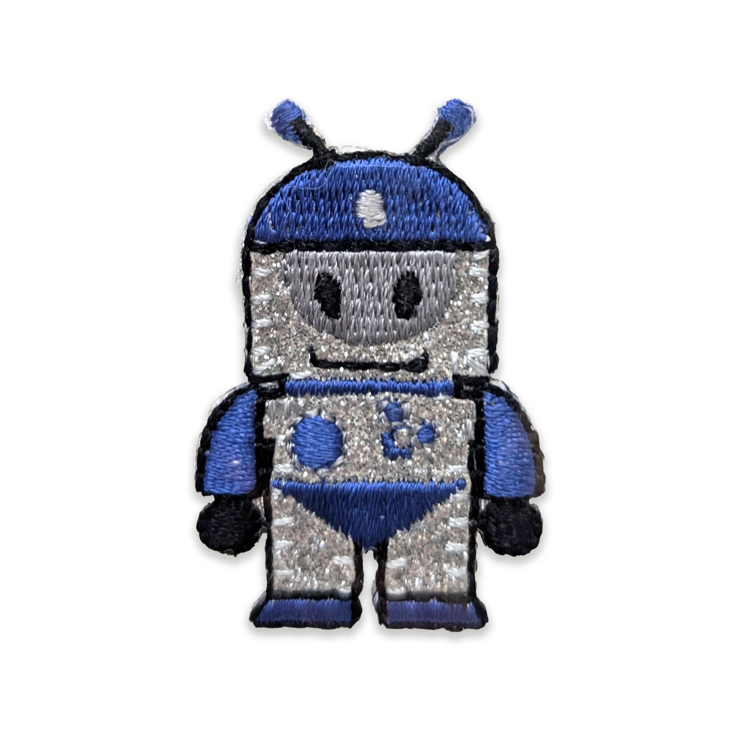Applicazione Termoadesiva Robot Glitter Blu Image
