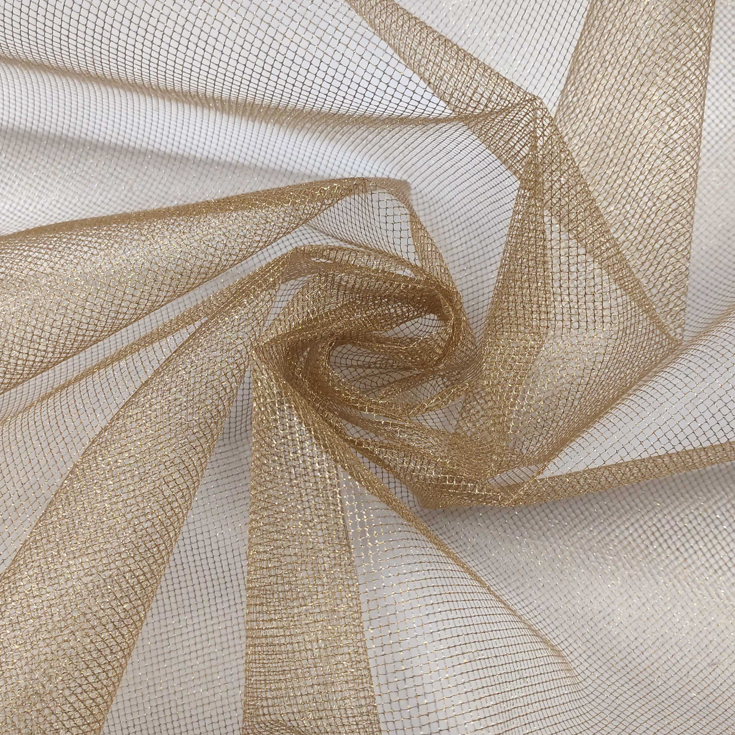 Tessuto Tulle Lurex Oro