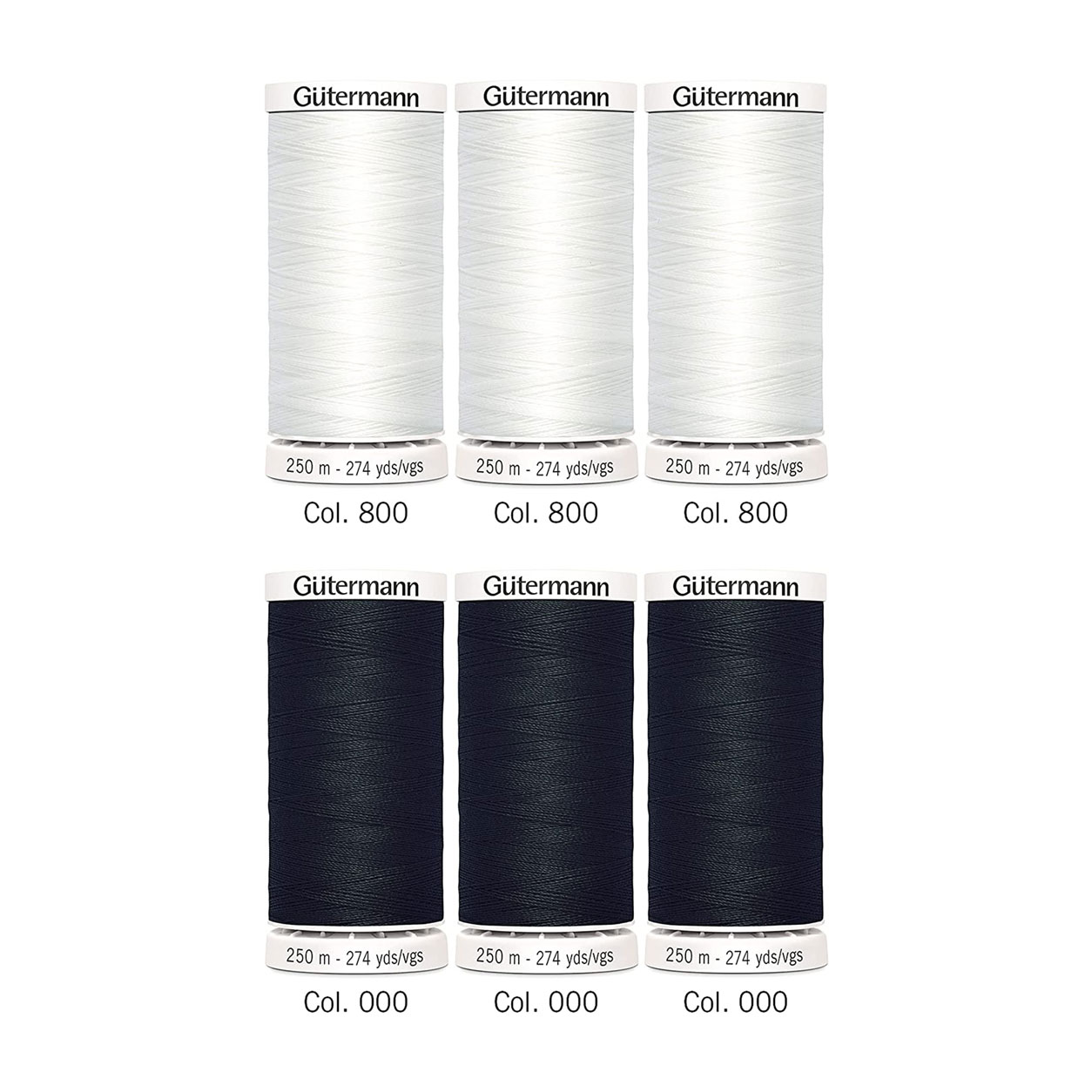 Gutermann Cucitutto Creative Bianco e Nero 6 Bobine