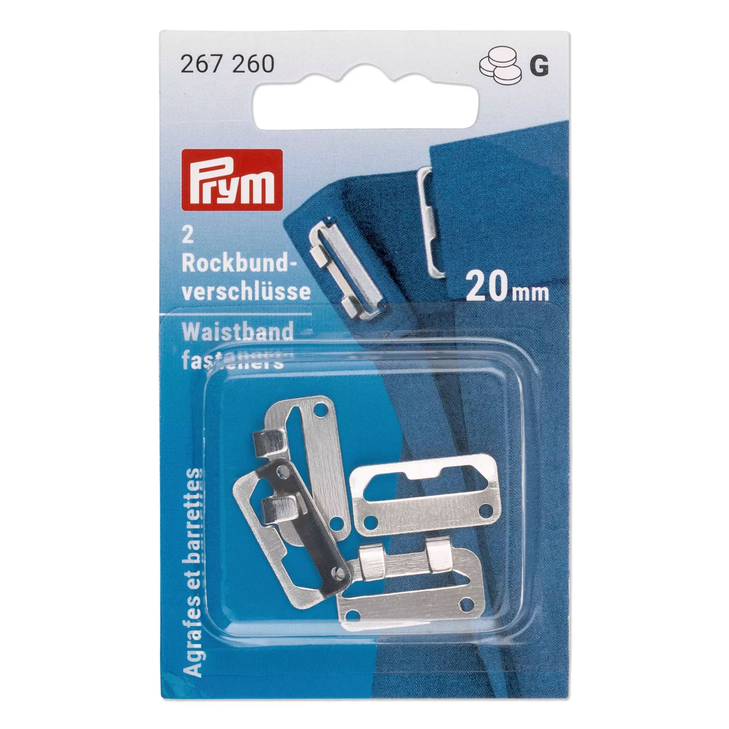 Ganci e Spranghette Prym Quadrati Argento 20 mm Image