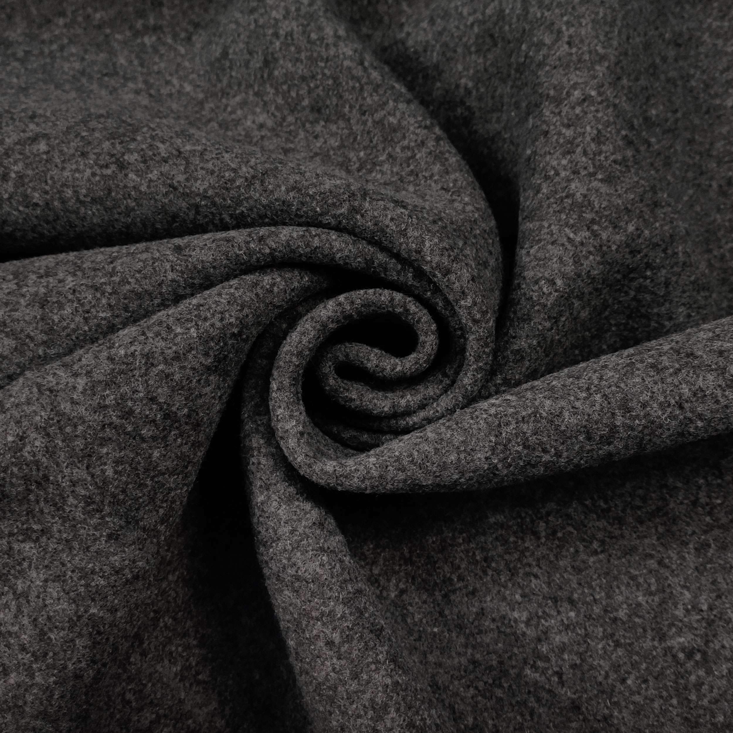Tessuto Cappotto Grigio Scuro Melange