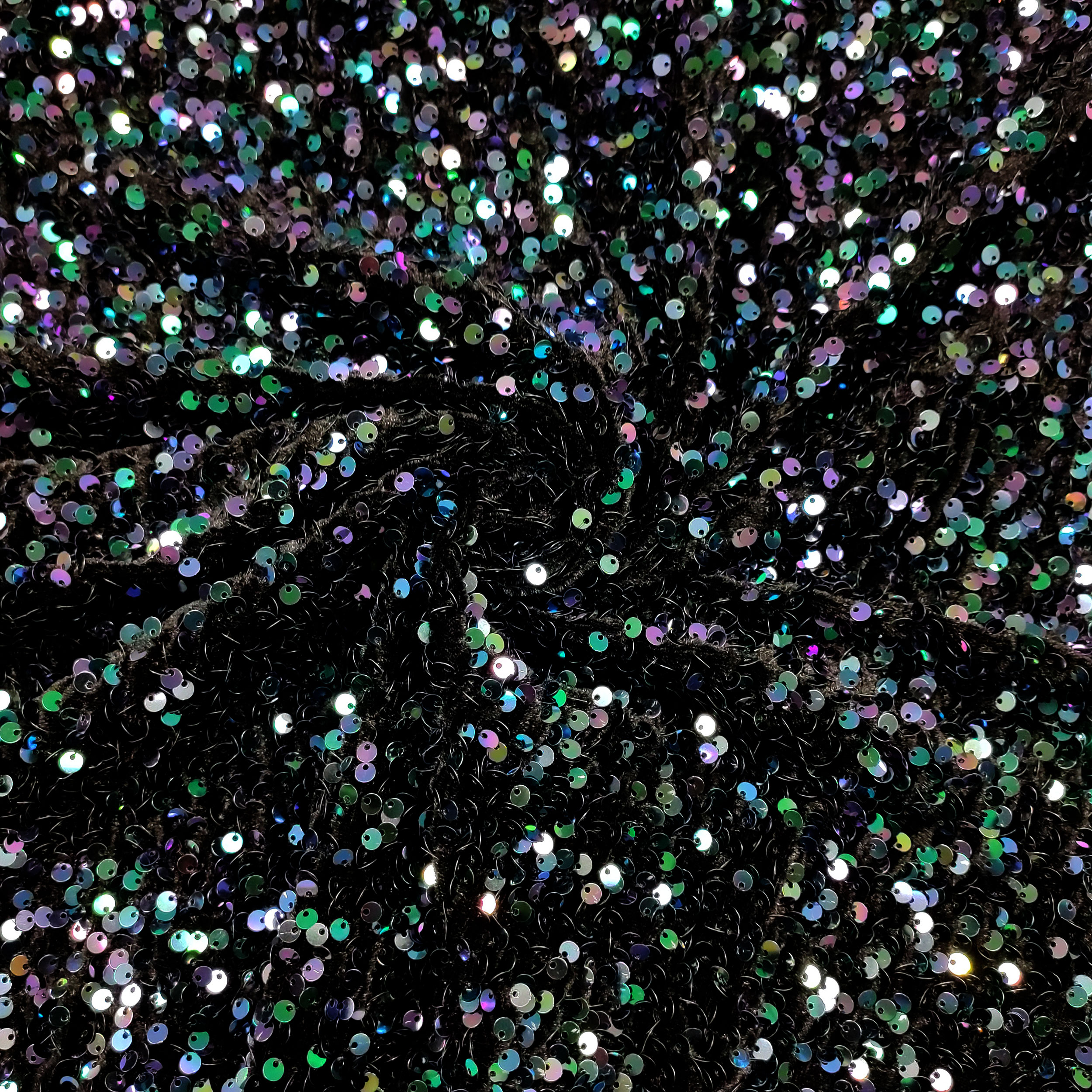 Vellutina Elasticizzata con Paillettes Verdi Rosa Image