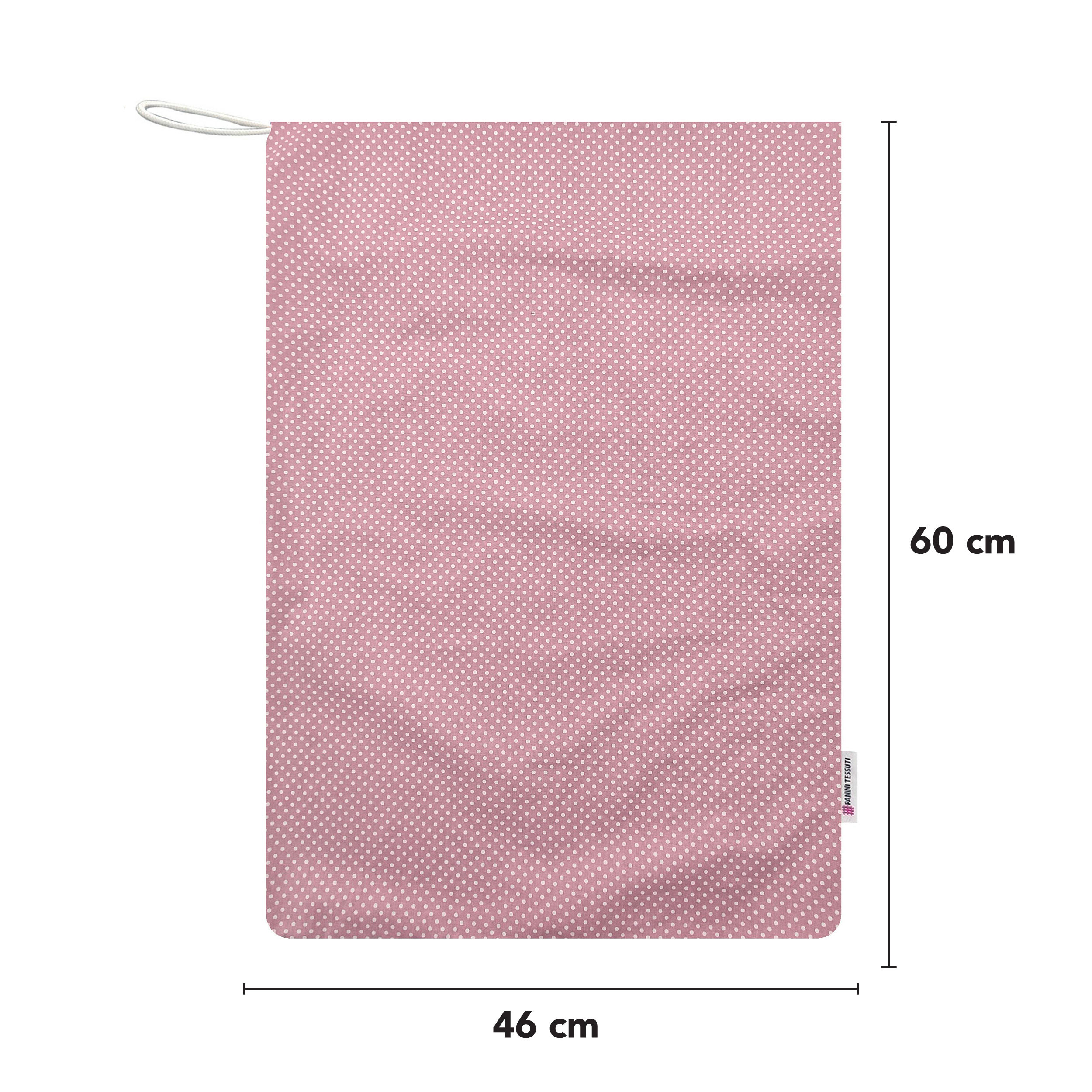 Sacchetto Asilo con Pois Sfondo Rosa Antico