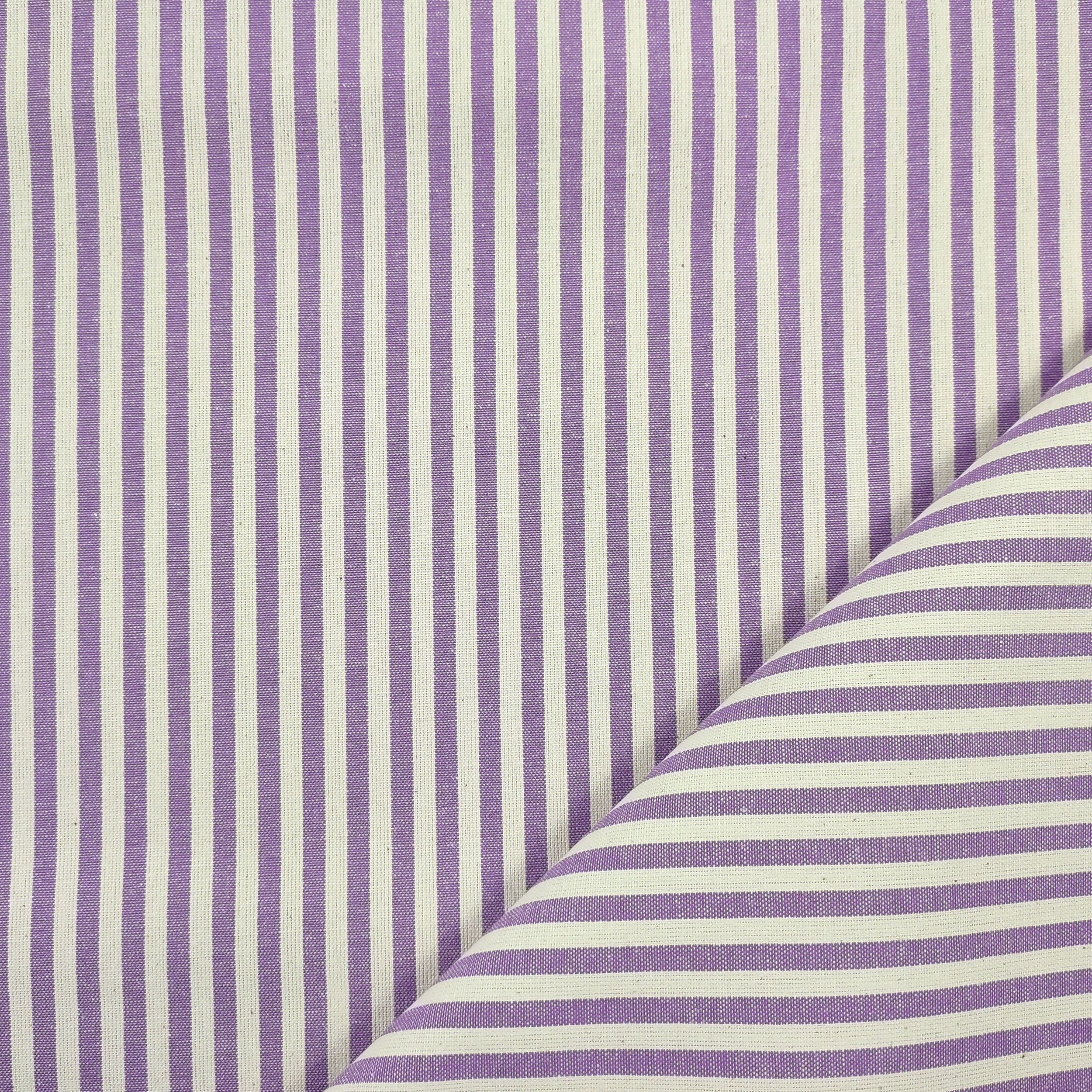 Tessuto Tovaglia Rigata in Puro Cotone Image