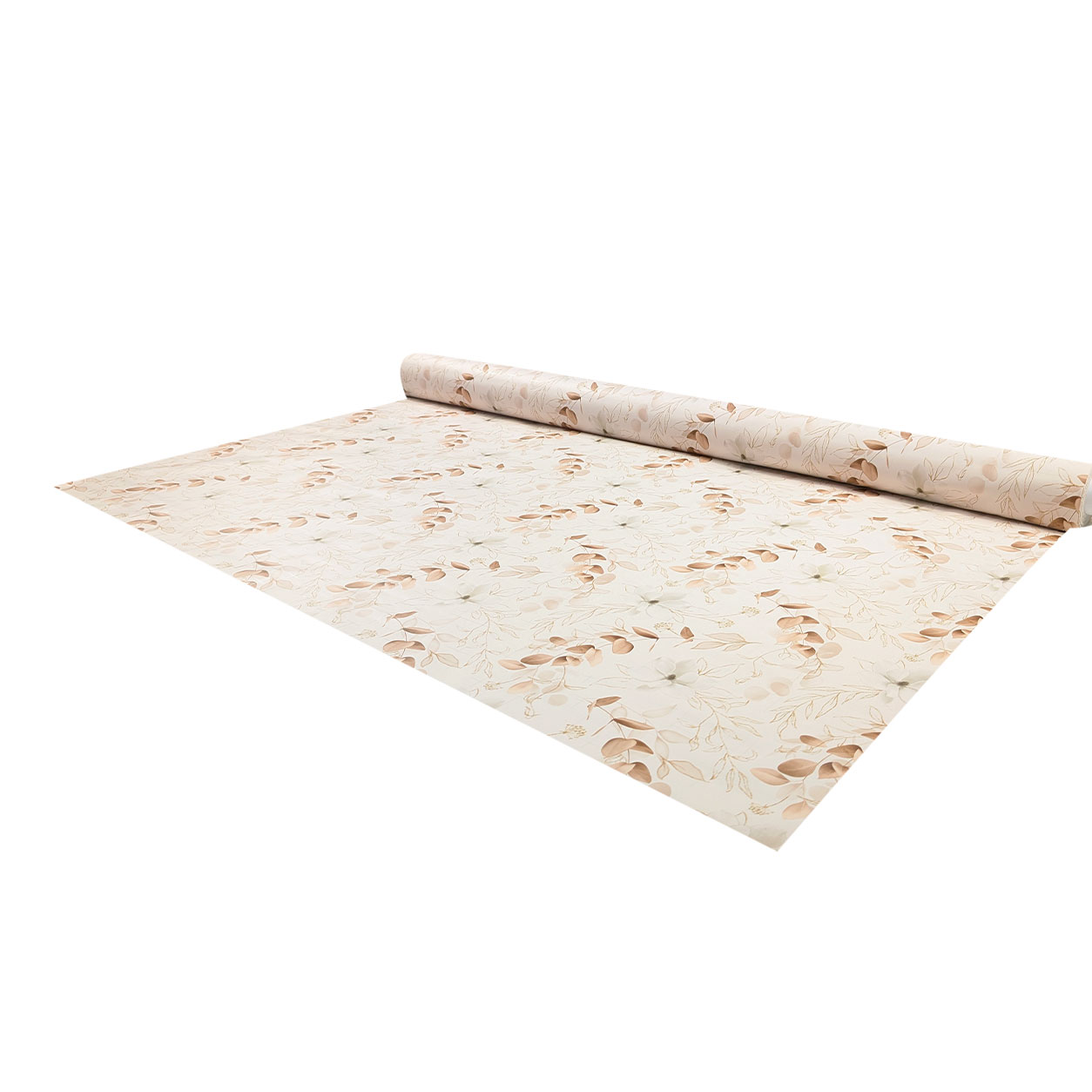 Tessuto per Tovaglia Plastificata Morbida Rami e Fiori Beige Image