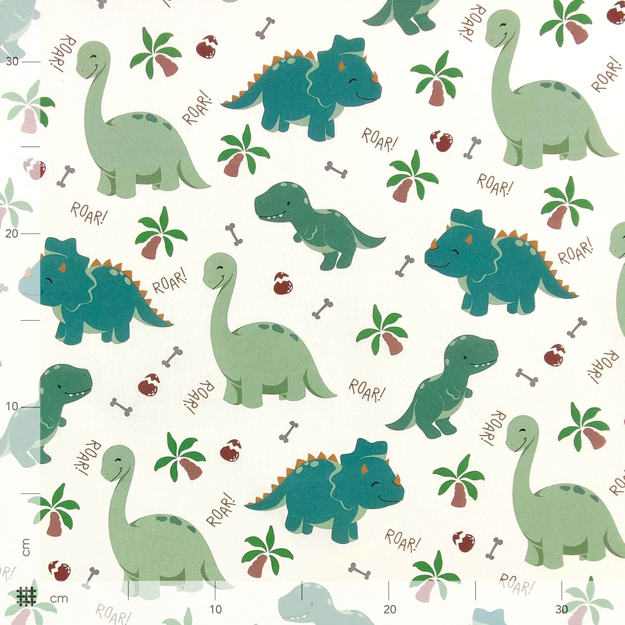 Tessuto Cotone Dinosauri Grandi