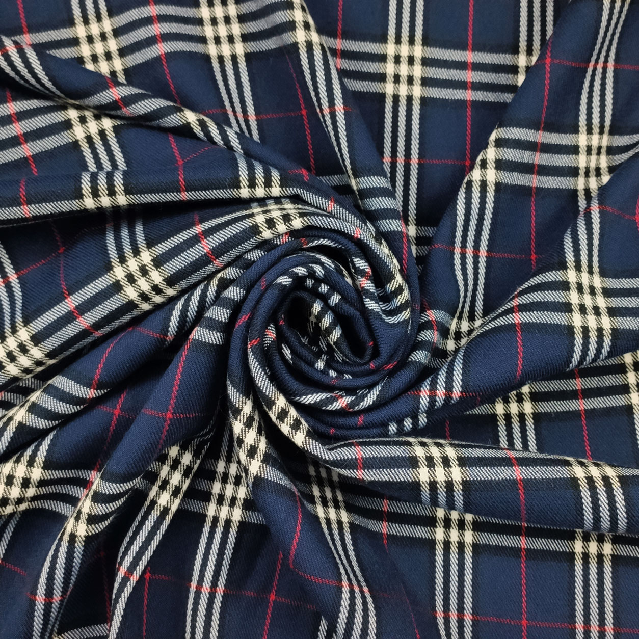 tessuto-scozzese-blu-con-righe-rosse-e-bianche