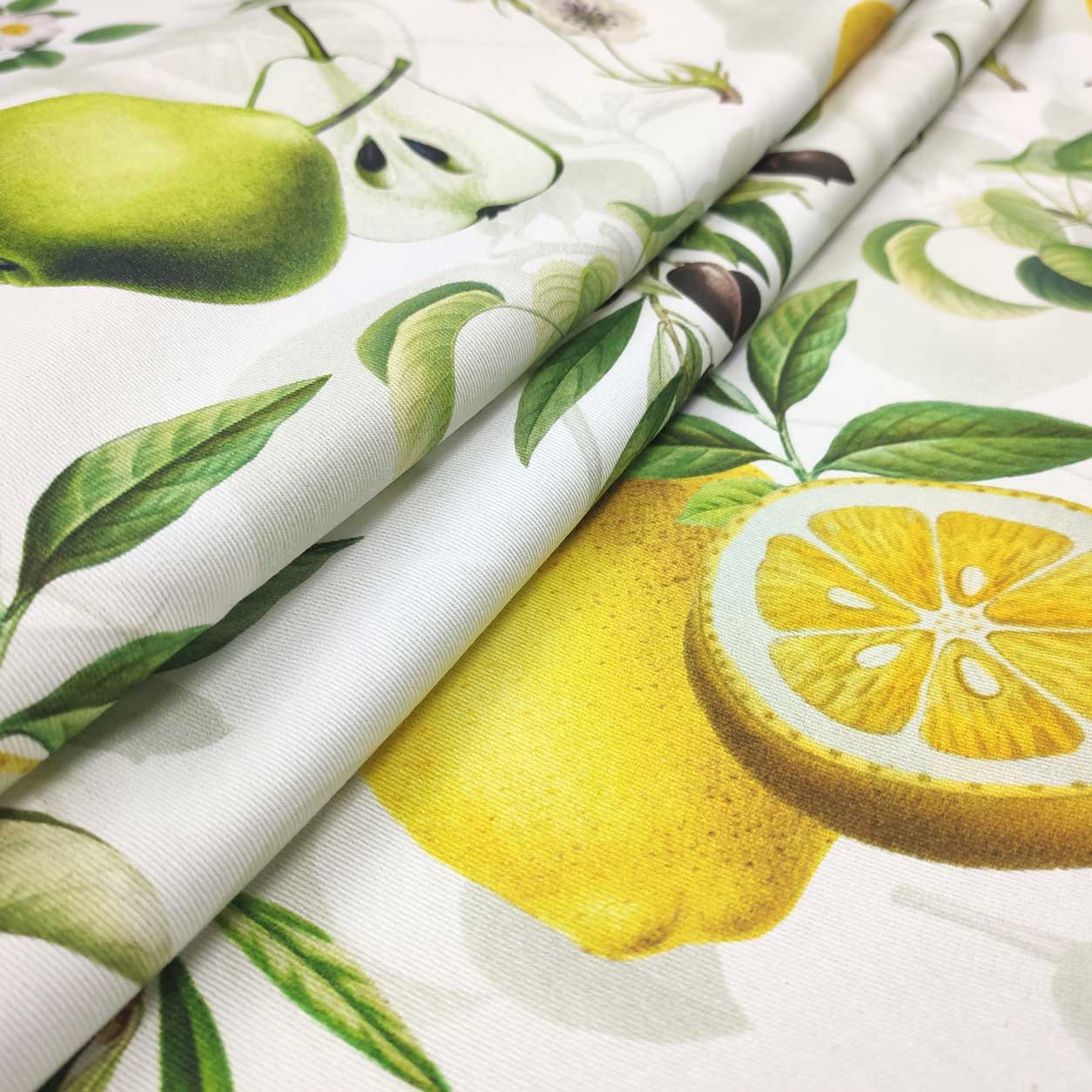 Tessuto Cotone per Arredo Limoni e Pere
