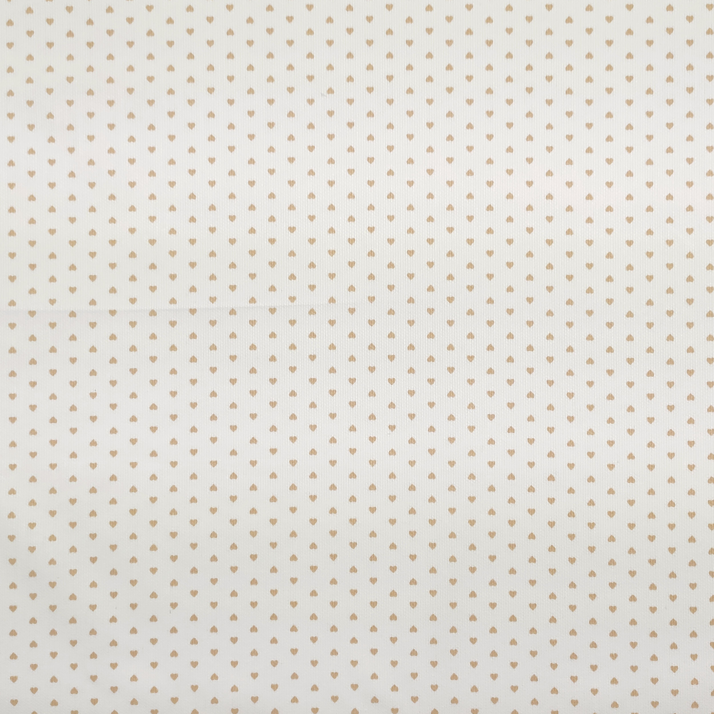 Tessuto Cotone Piquet Cuoricini Beige