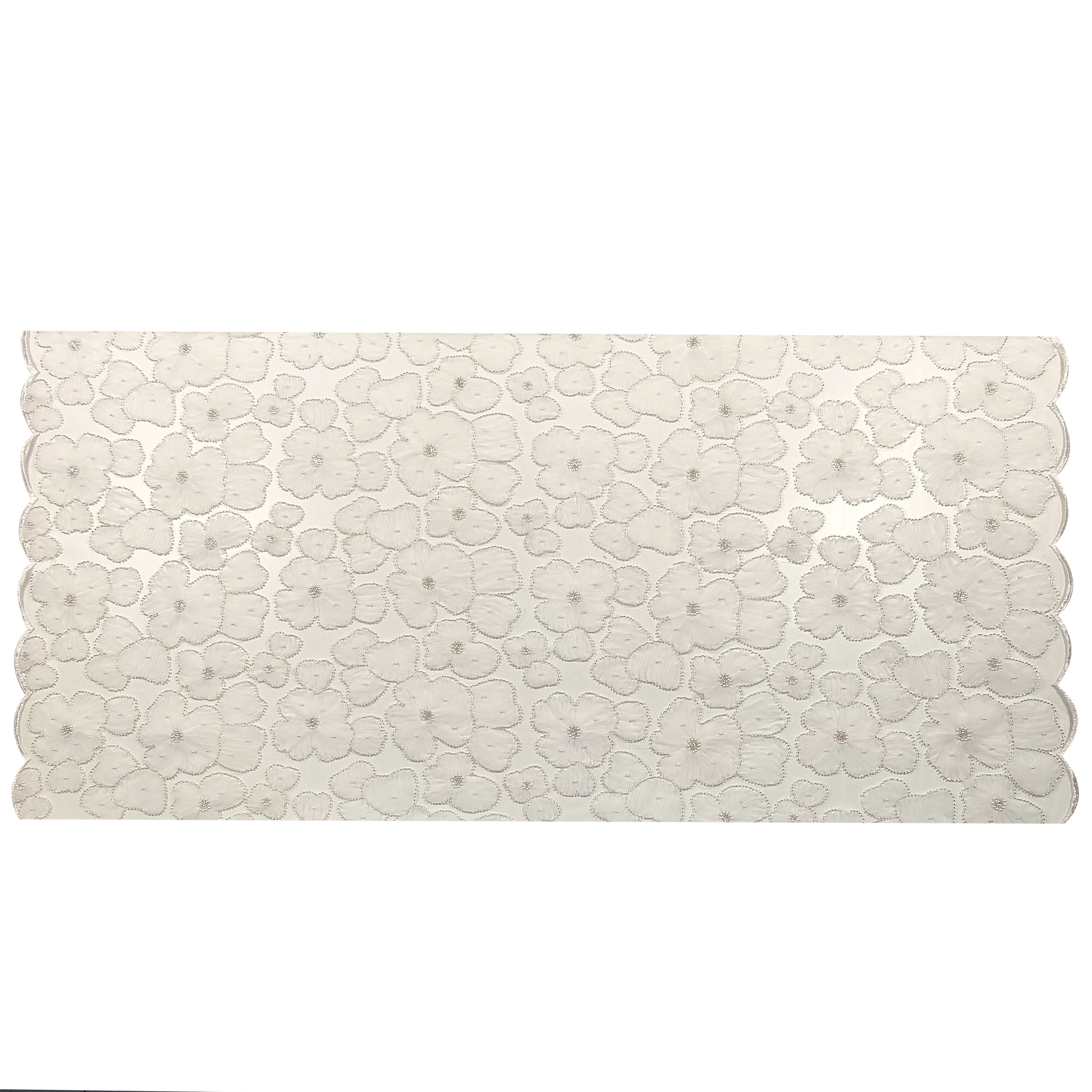 Tulle Sposa Bianco Ricamo Floreale Pietre