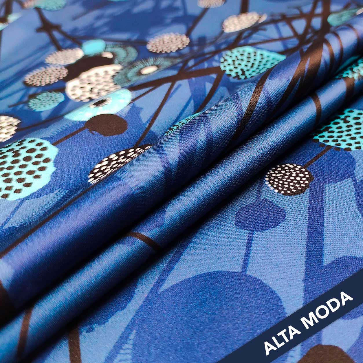Tessuto Raso Moda Arman Toni del Blu
