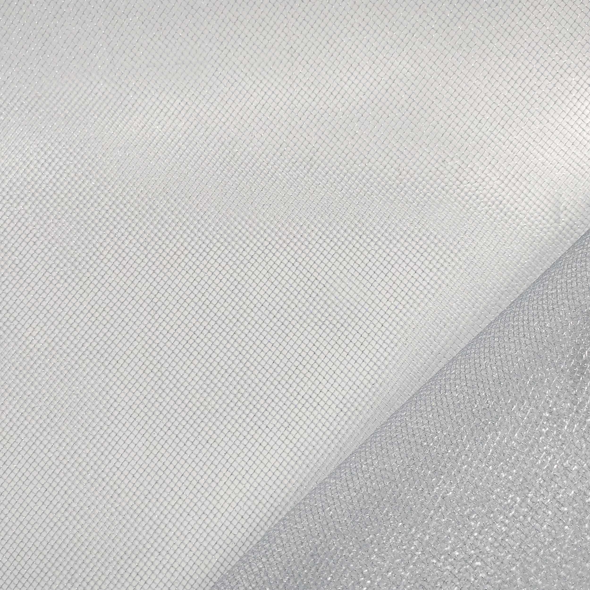 Tessuto Tulle Lurex Argento
