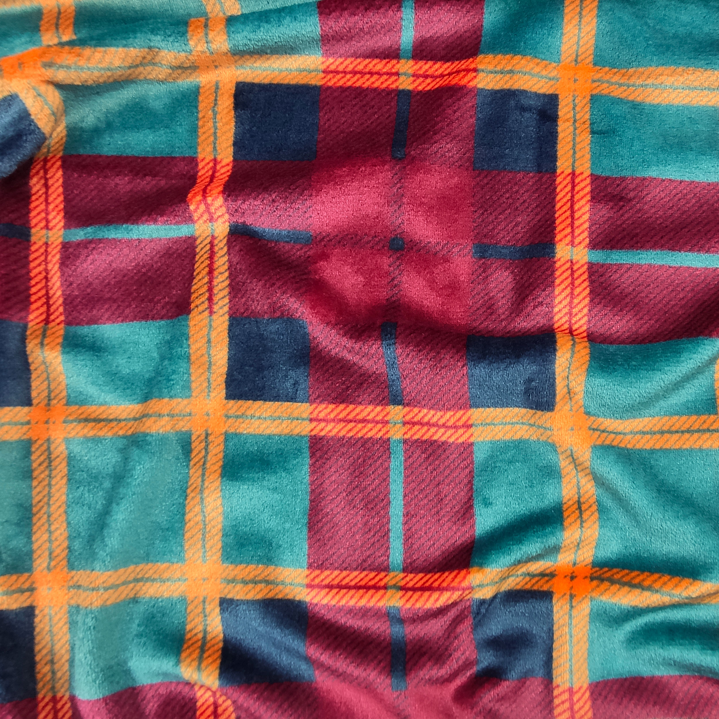 Pile Mano Cachemire Tartan Sfondo Bordeaux