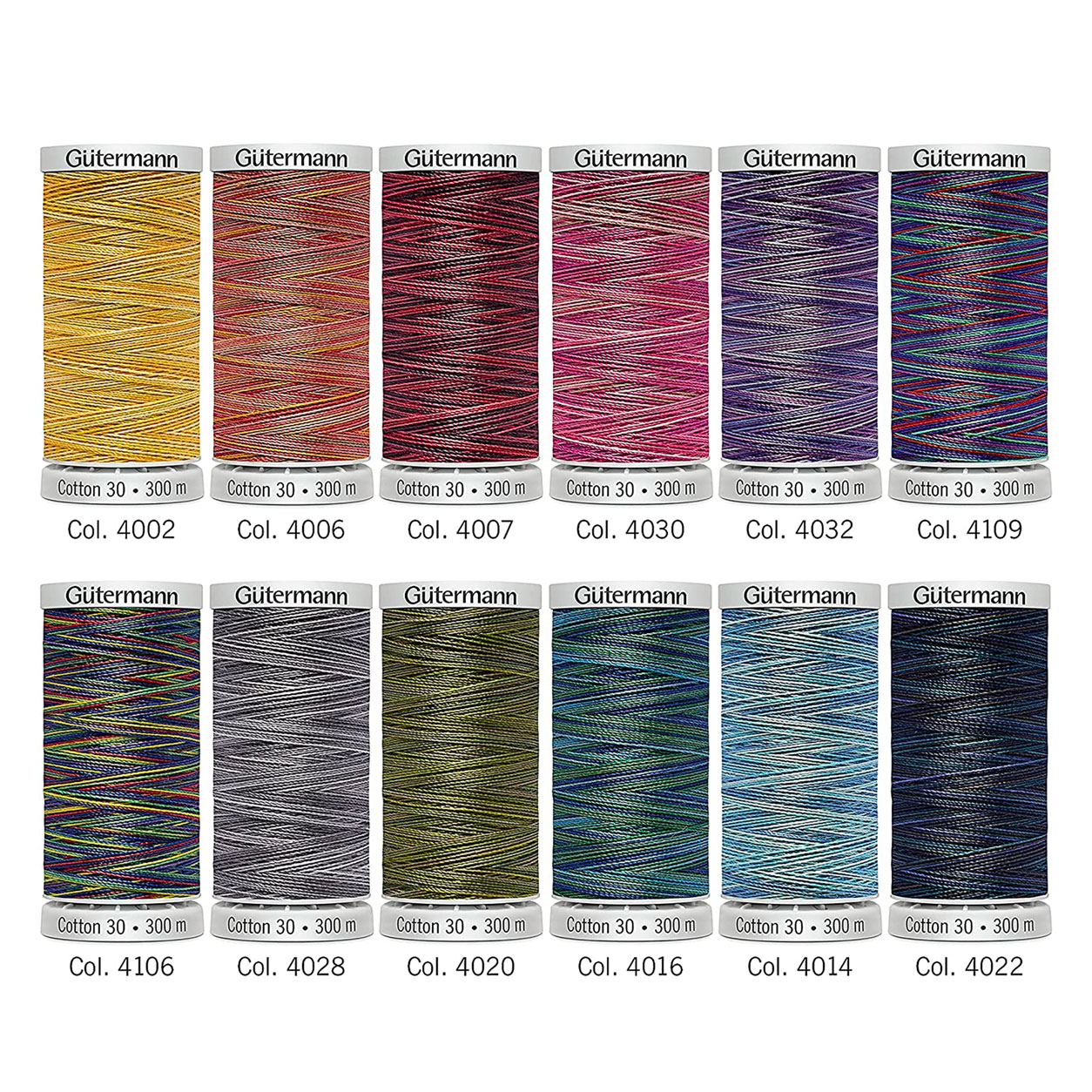Gutermann Filo Cotone 300 m 12 Bobine Multicolor 