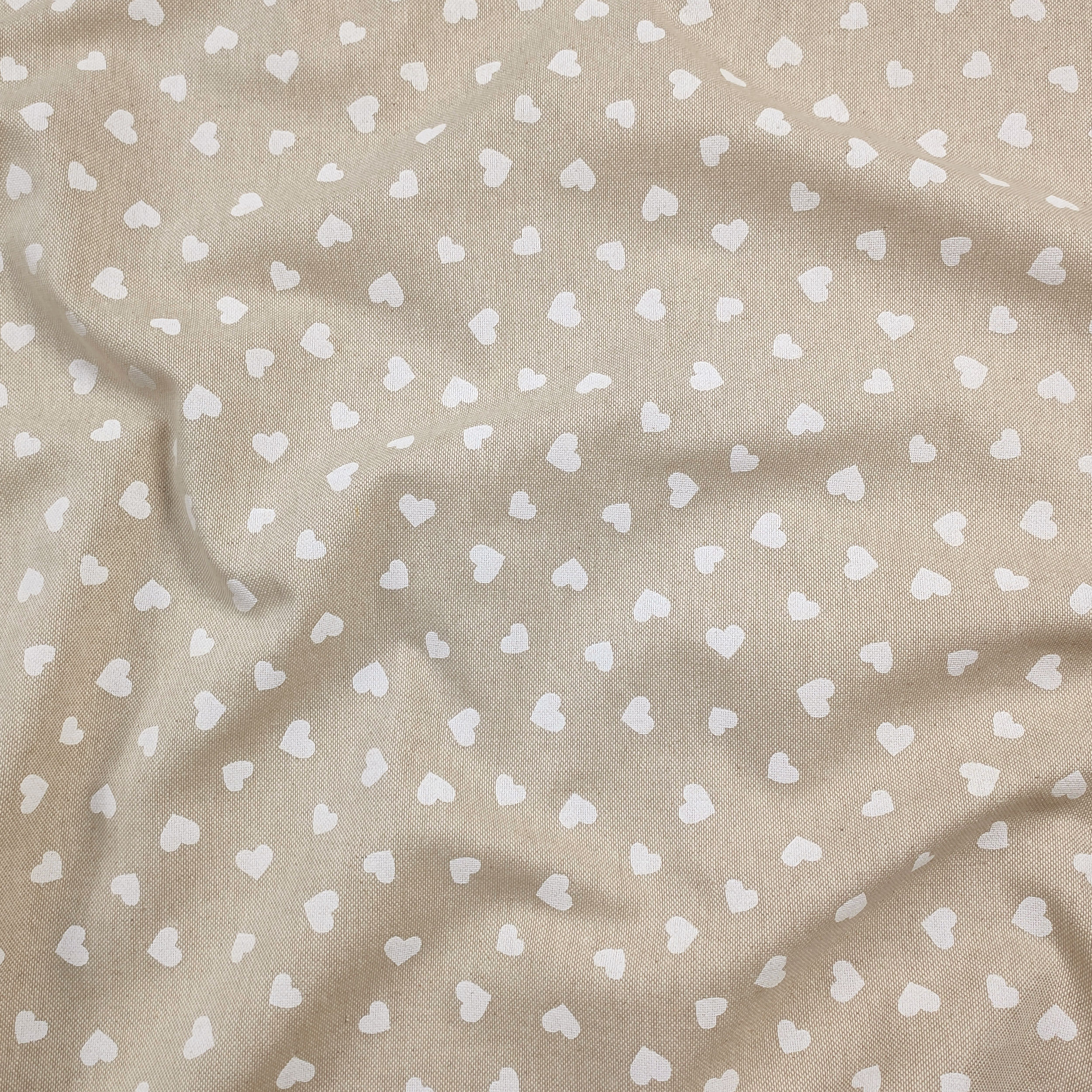 Panama Cuori Bianchi Sfondo Beige