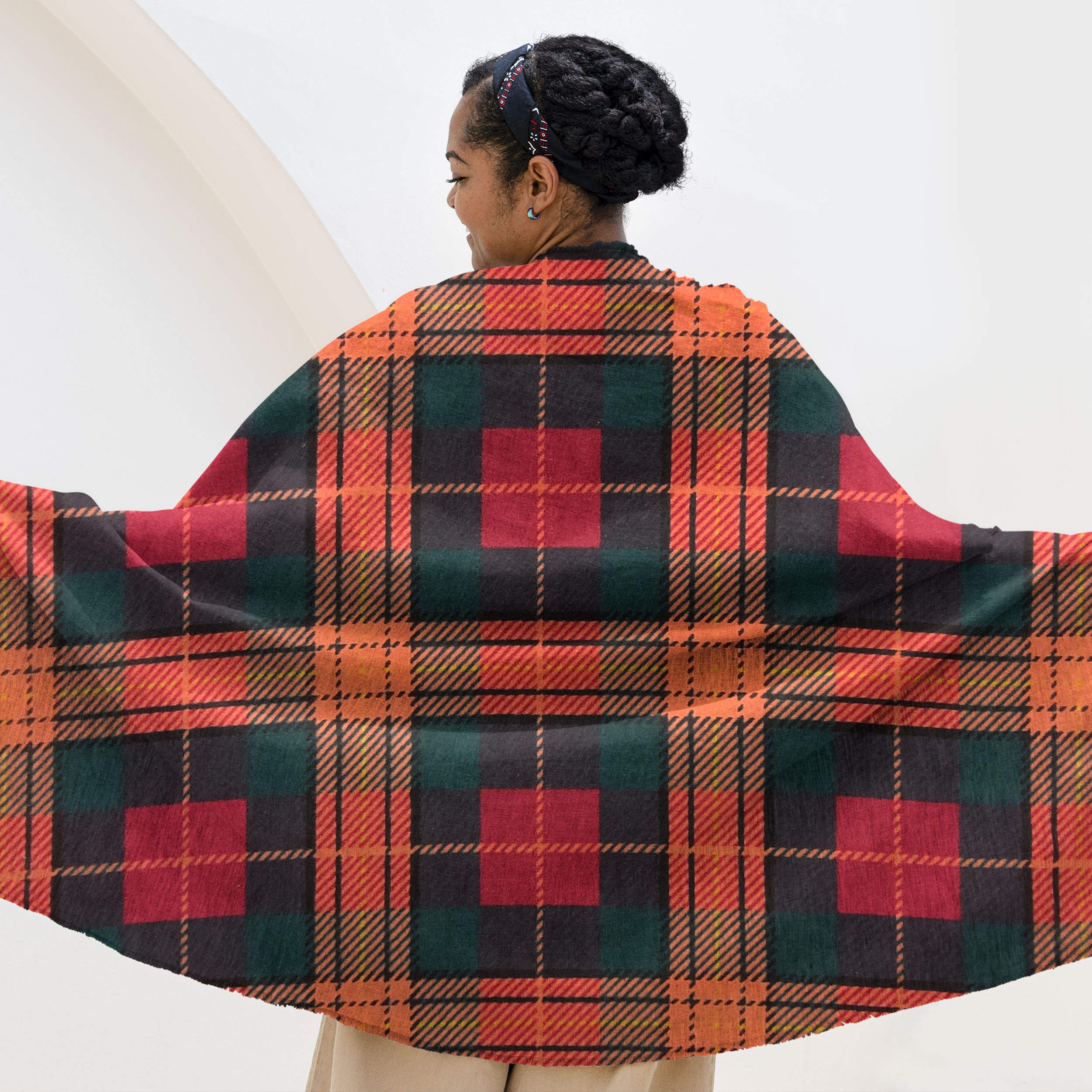 Pile Tartan Toni del Verde e Arancio