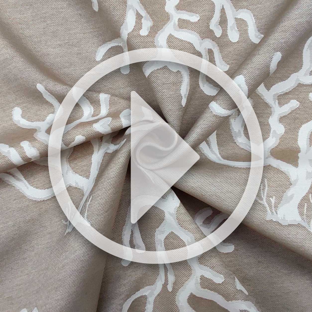 Tessuto Jacquard Double Coralli Perla e Beige Image