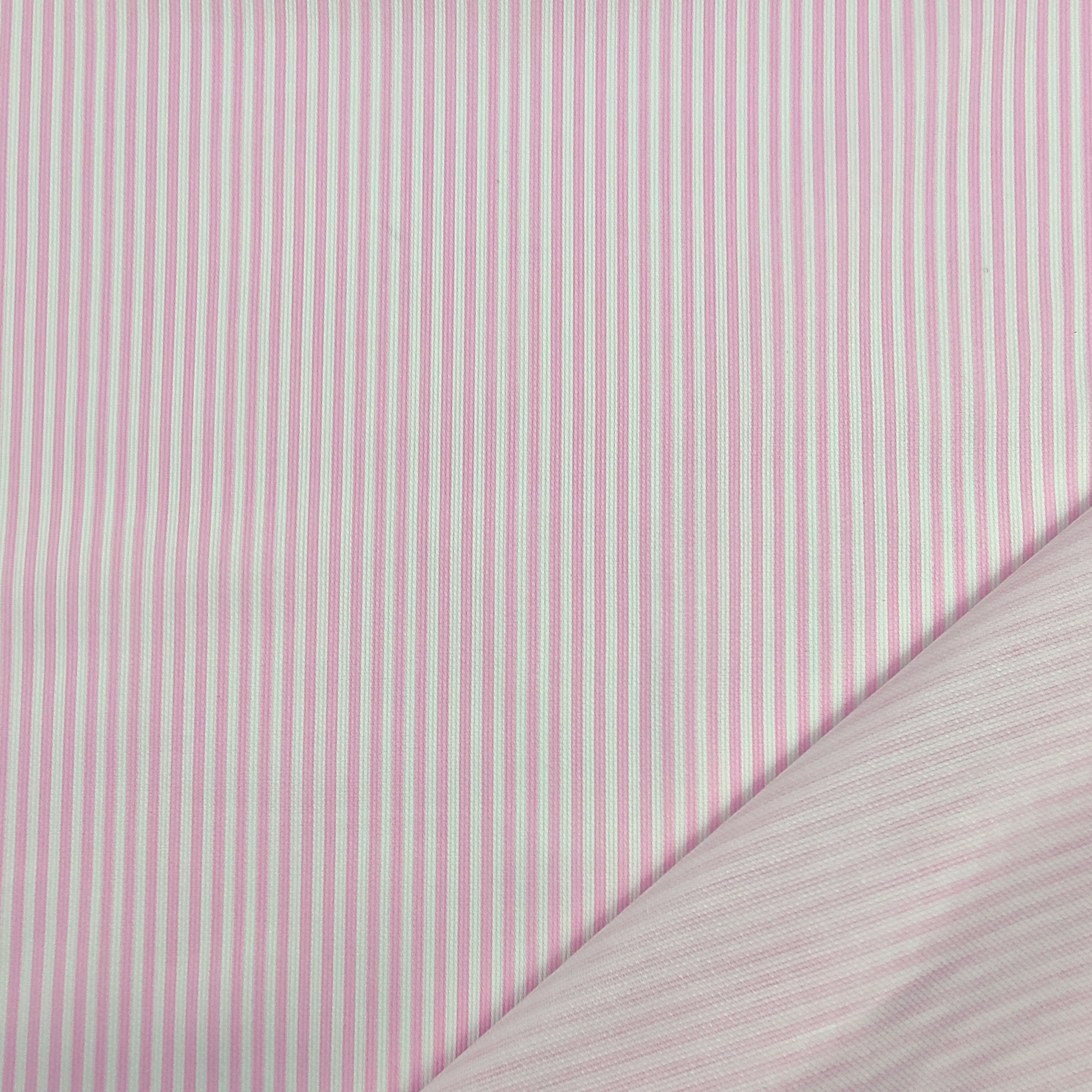 Tessuto Cotone Piquet a Righe Rosa