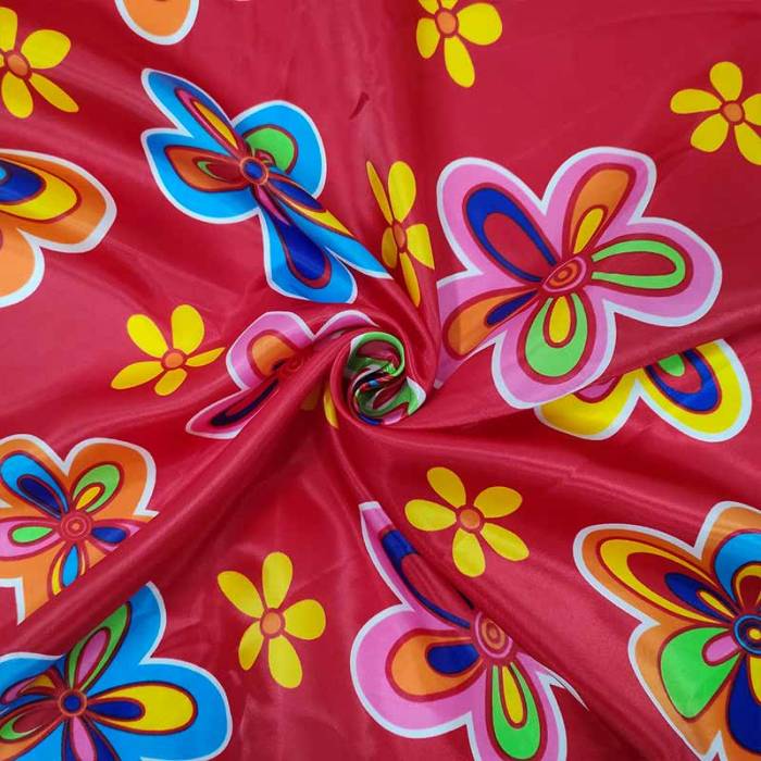 Tessuto Raso Carnevale Floreale Image