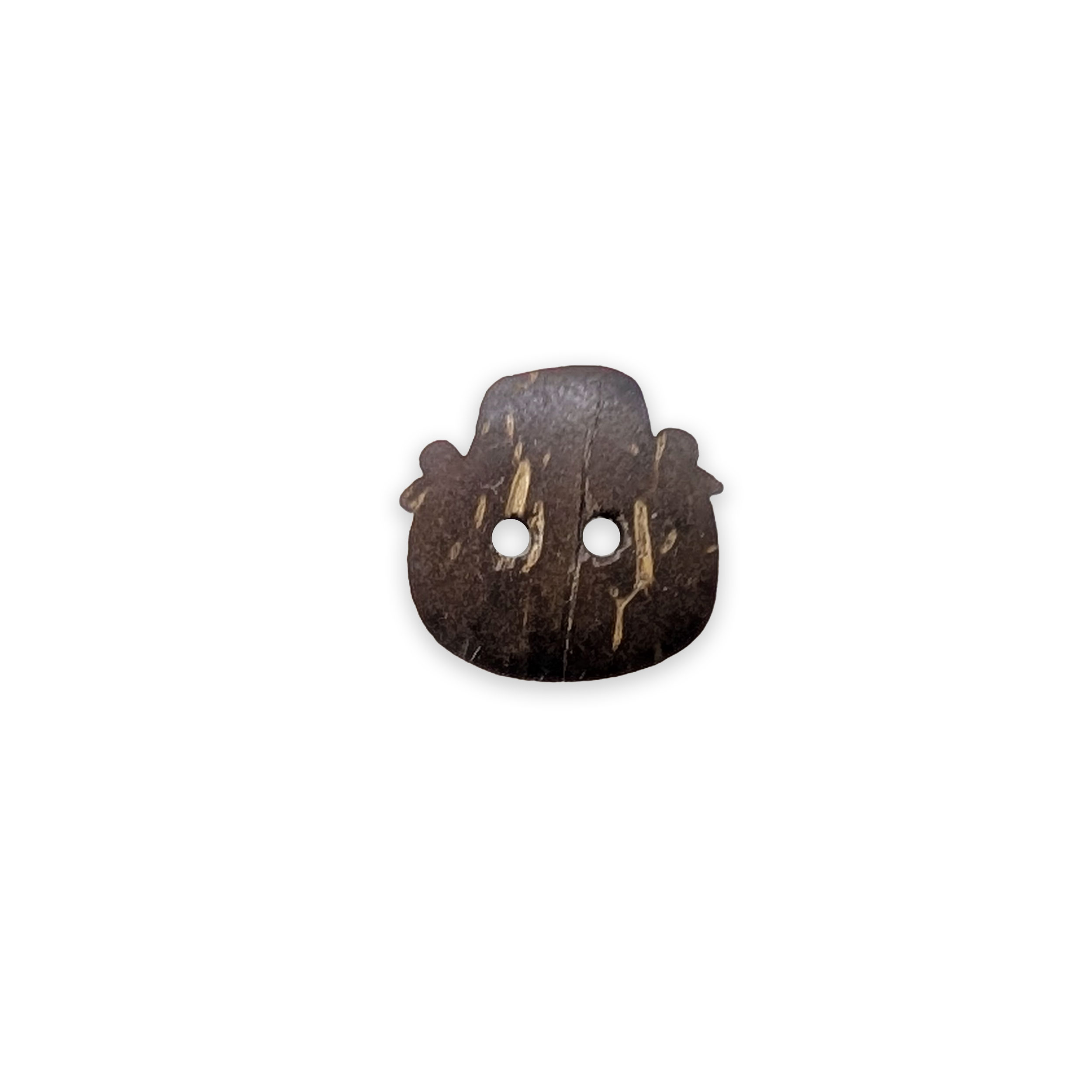 Bottone Legno Orsetto con Cappello Bianco 2 Fori Image