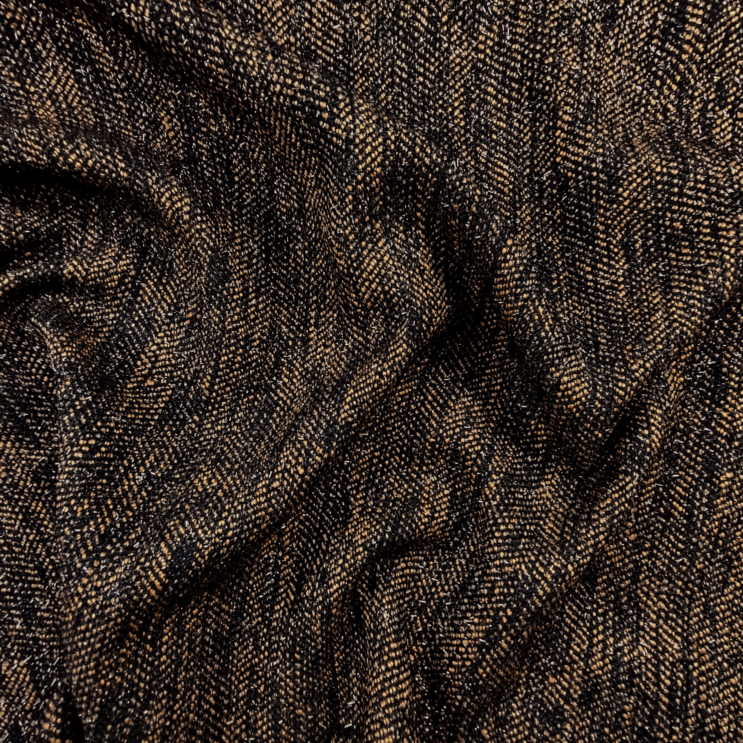 Tweed Lurex in Tinta Marrone e Nero