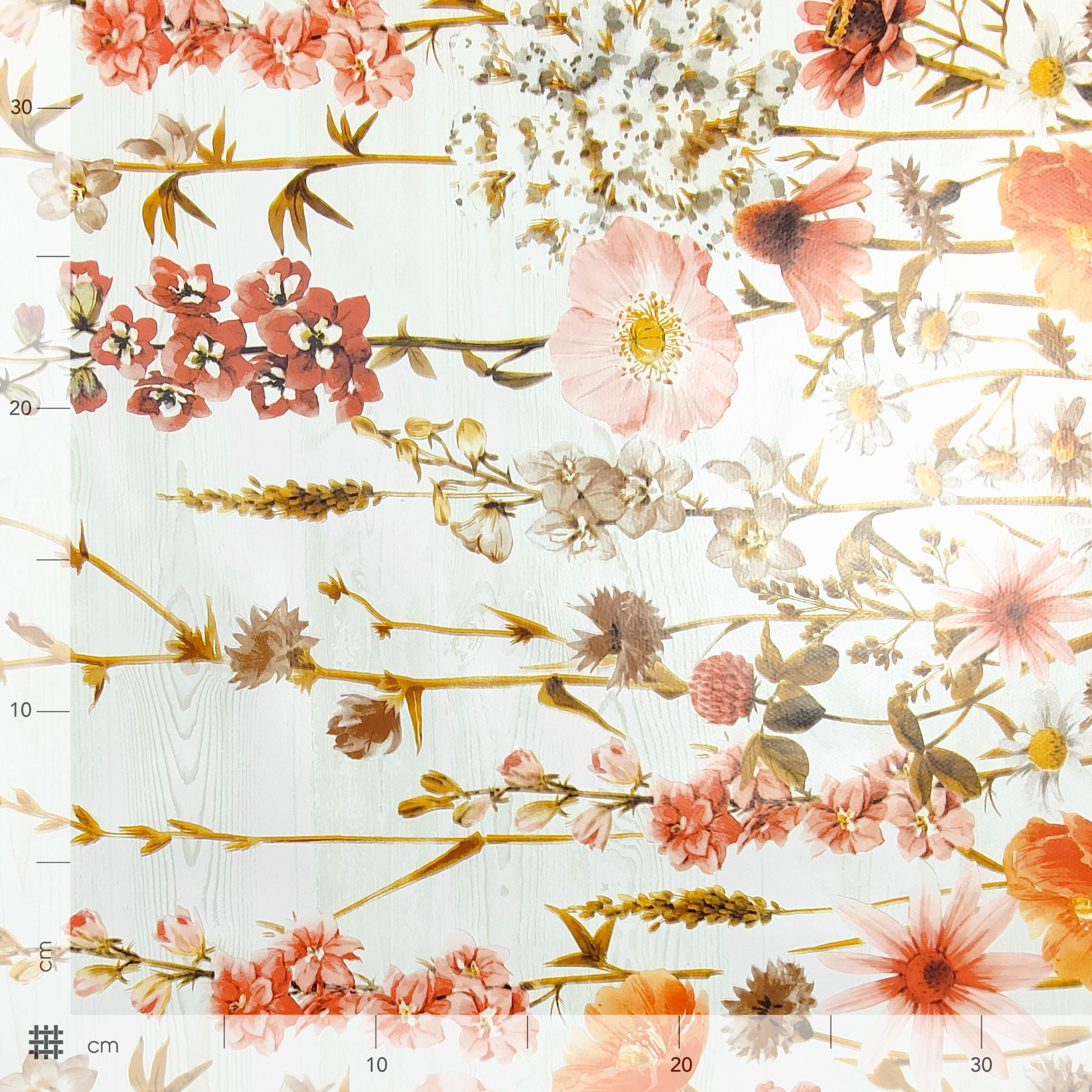 Tessuto per Tovaglia Plastificata Fiori Arancio Image