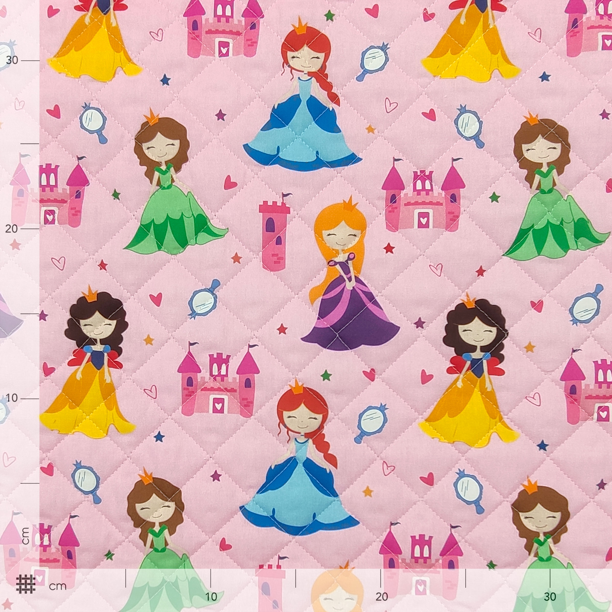 Tessuto Trapuntato Principesse Sfondo Rosa Image