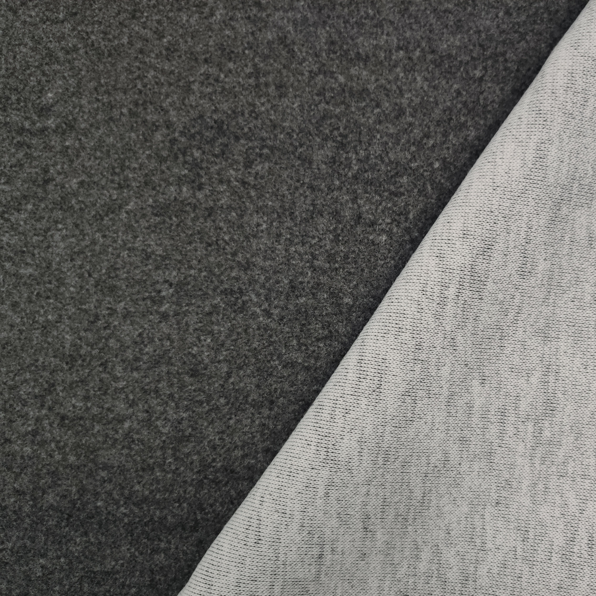 Tessuto Cappotto Grigio Scuro Melange