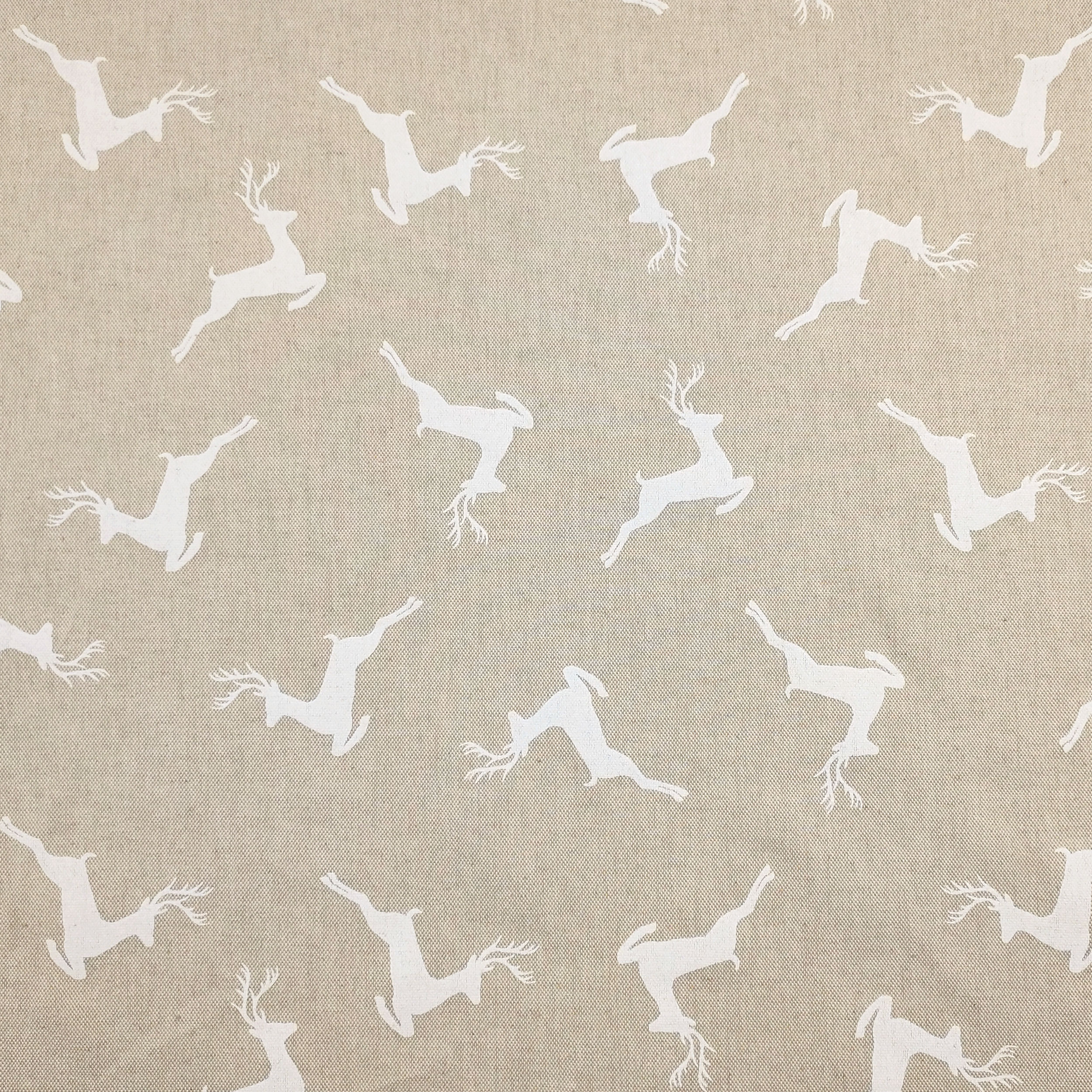 Tessuto Panama Renne Sfondo Beige