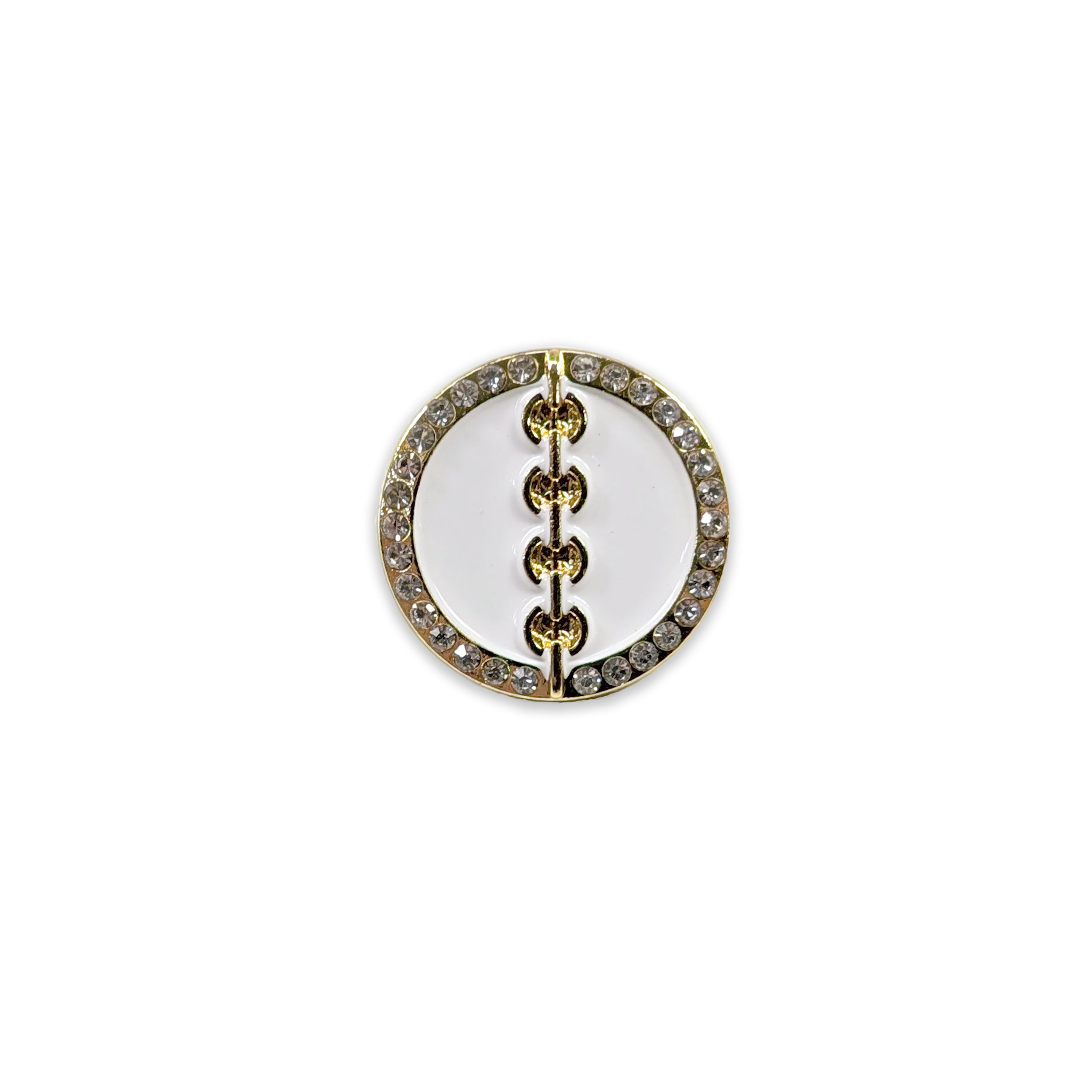 Bottone Elegante Strass Bianco Image
