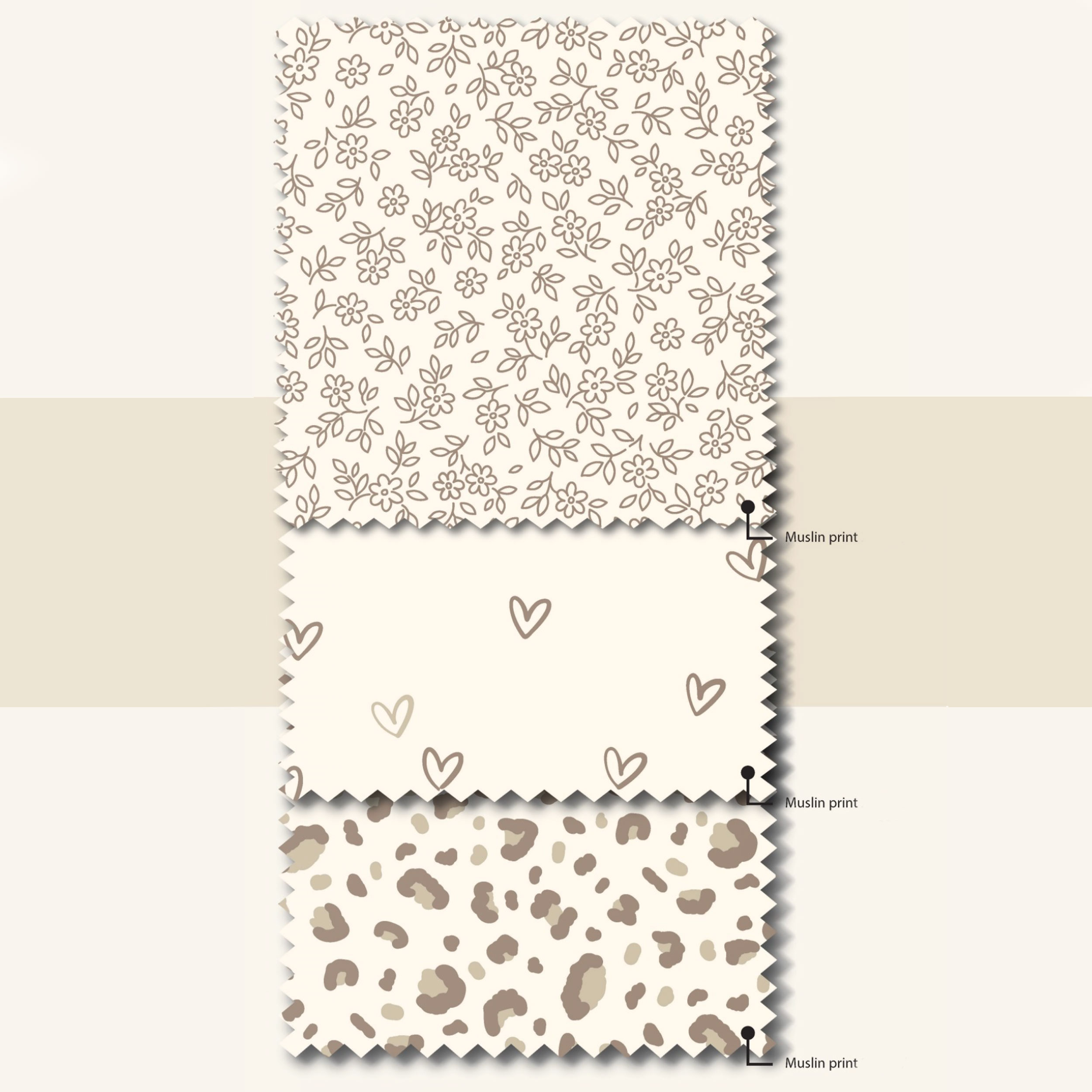 Mussola Cotone Fiori di Campo Beige Image