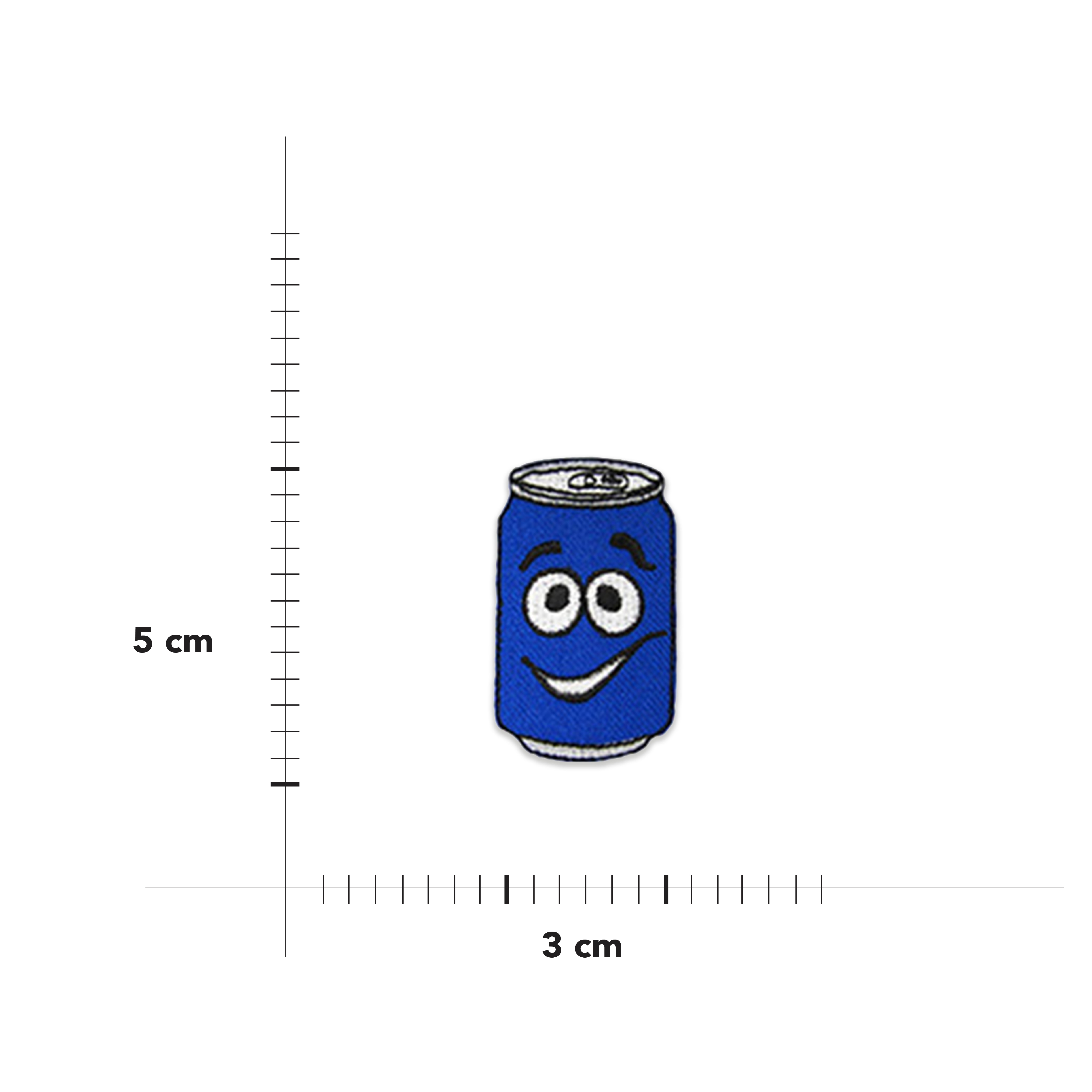 Applicazione Termoadesiva Lattina Blu Sorridente Image