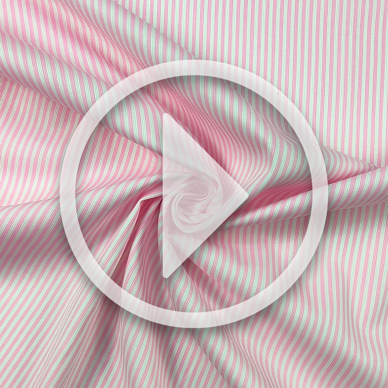 Tessuto Cotone Piquet a Righe Rosa Image