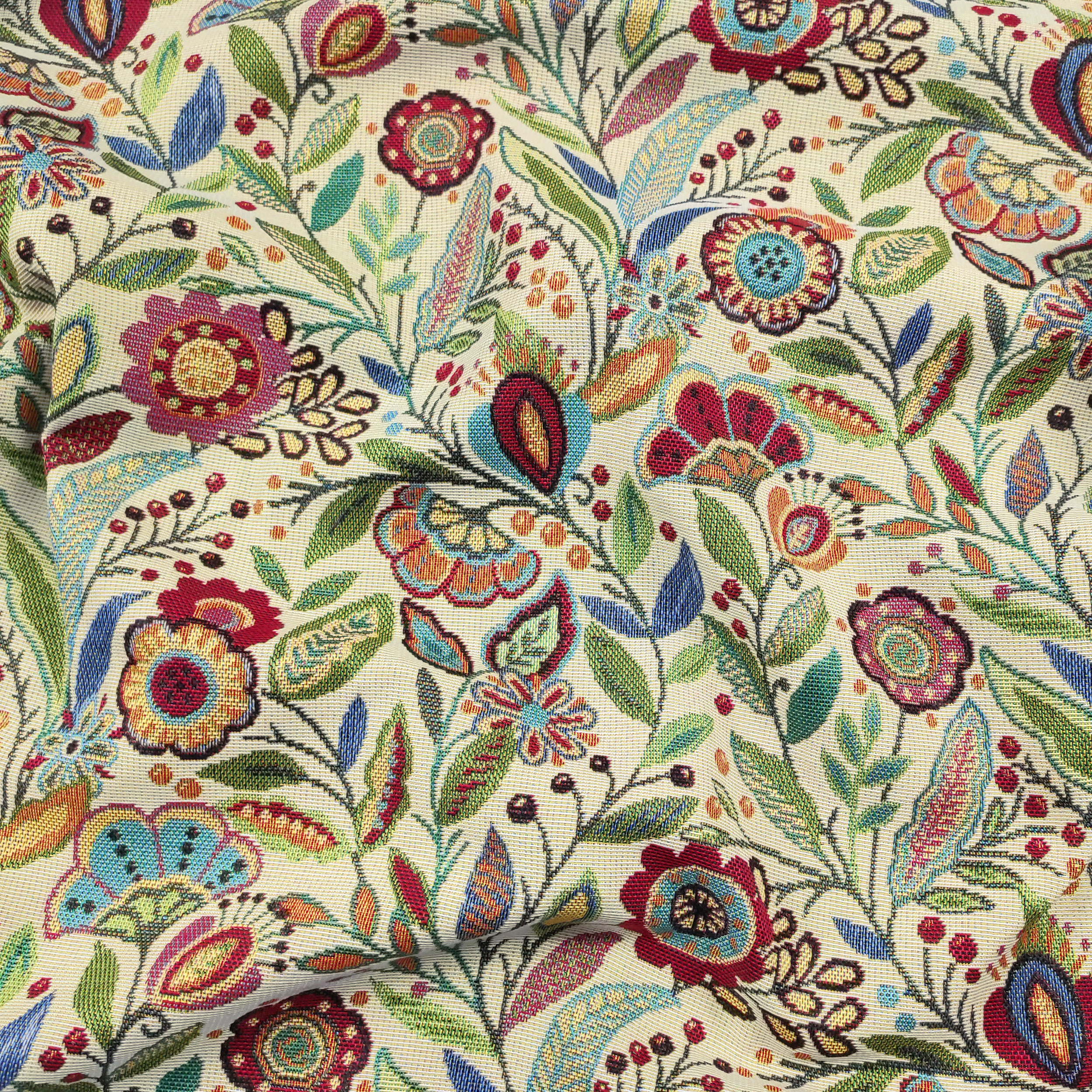 Tessuto Gobelin Fiori Colorati Image