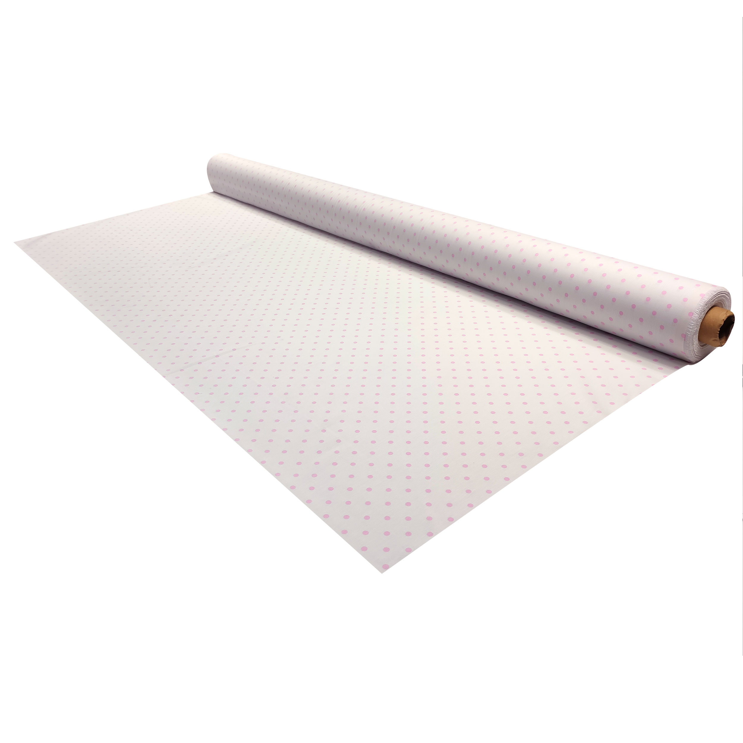 Tessuto Cotone Piquet con Pois Rosa