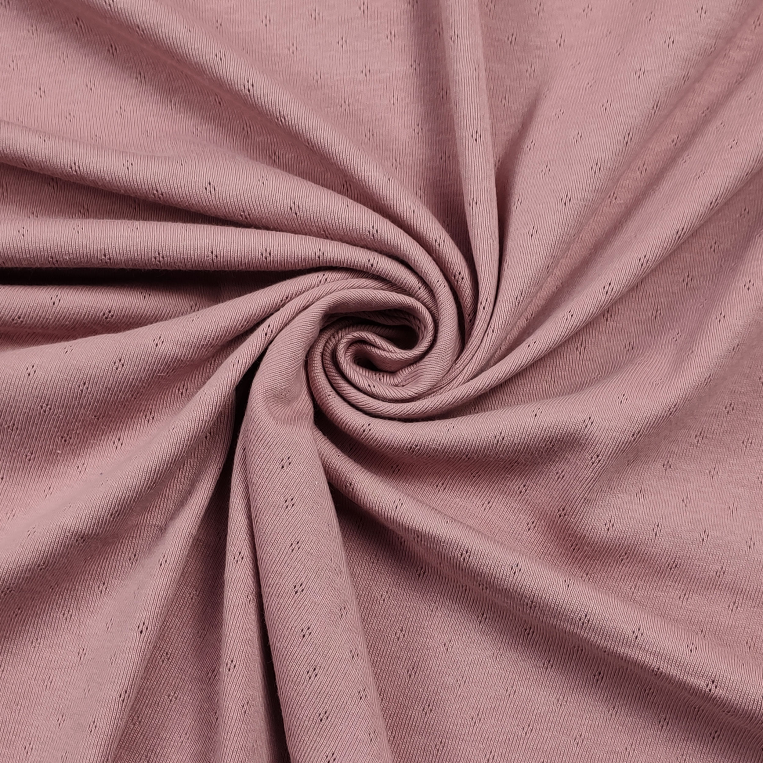 Jersey Cotone Fiori Traforati su Sfondo Rosa Image