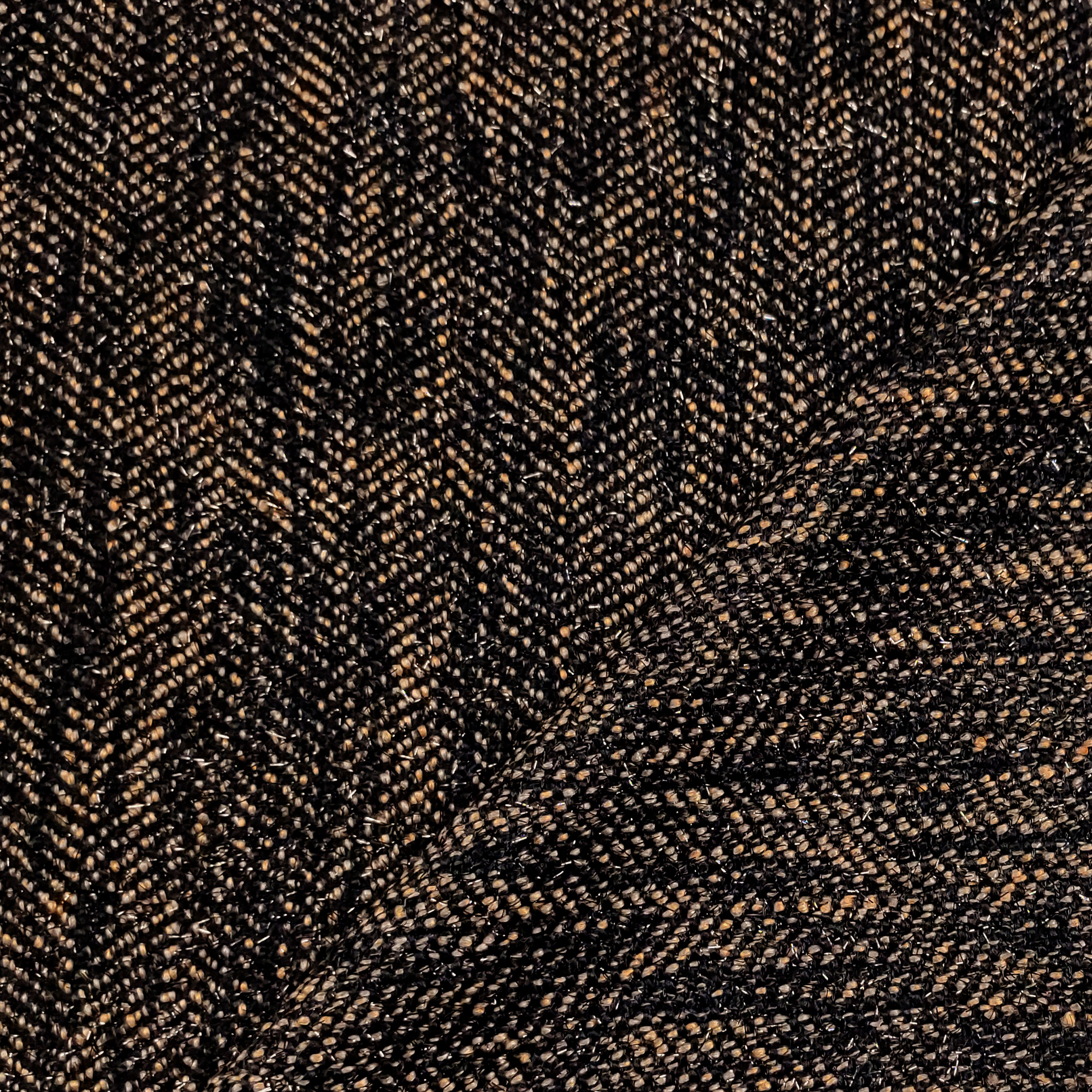 Tweed Lurex in Tinta Marrone e Nero