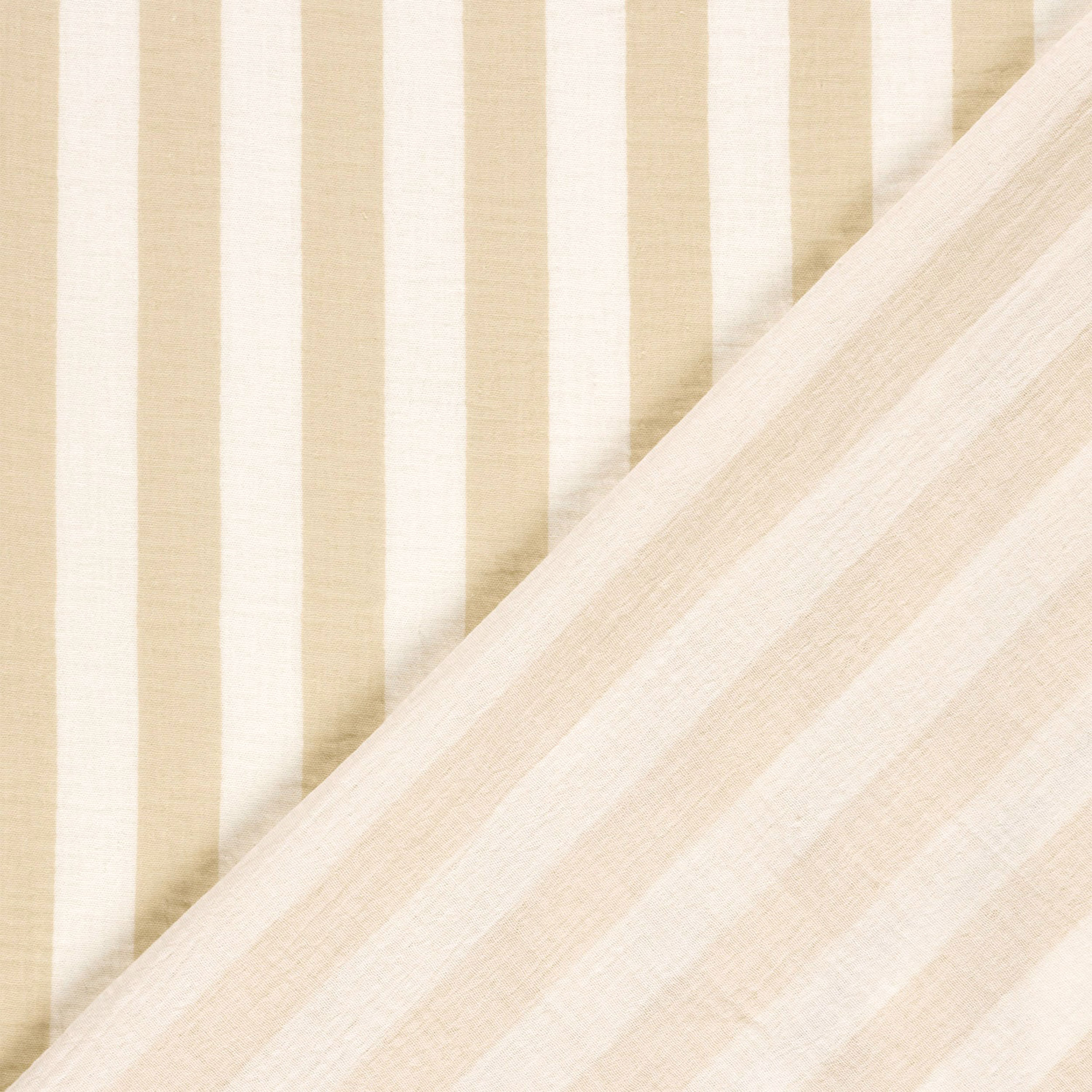 Mussola Cotone Righe Verticali Beige Image