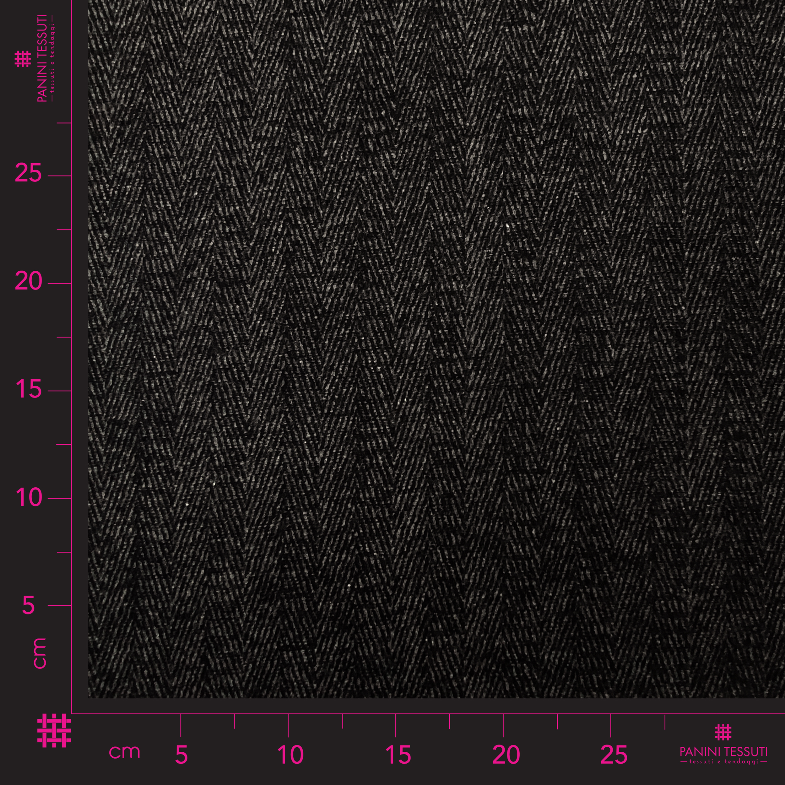 Tessuto Cappotto Spigato Grigio e Nero