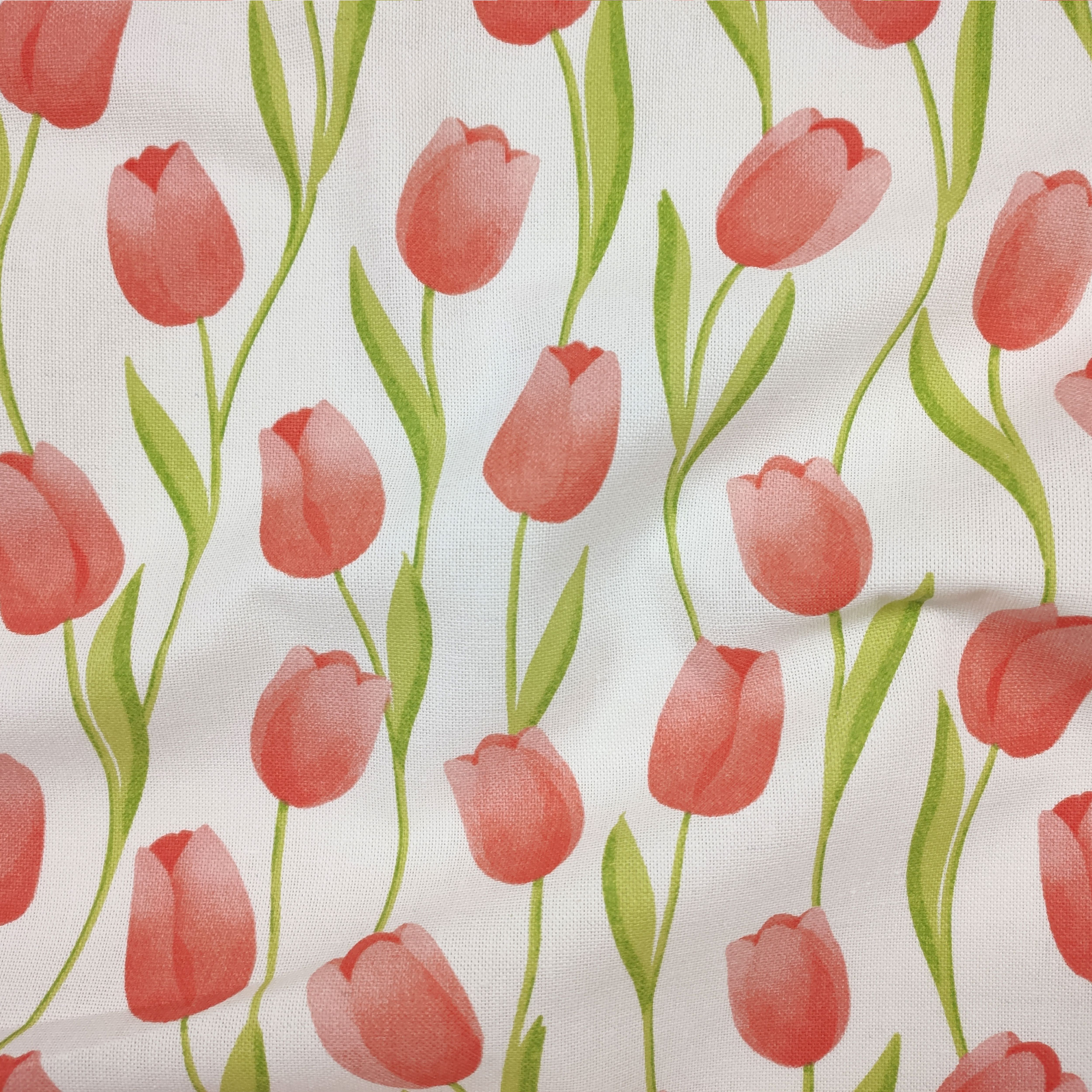 Tessuto Panama Tulipani Acquerelli