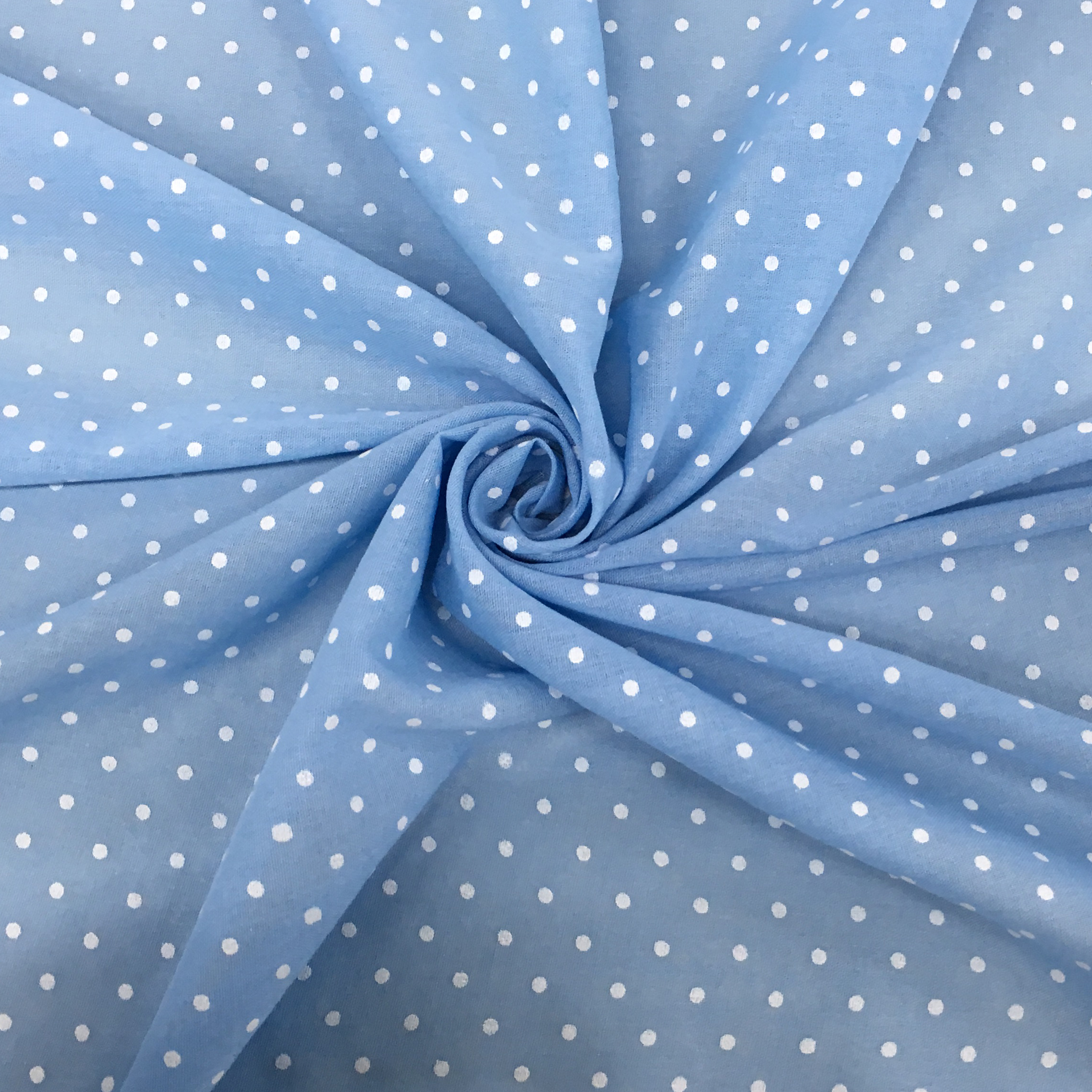 Tessuto Tenda Pois Mini - Base Azzurro Image