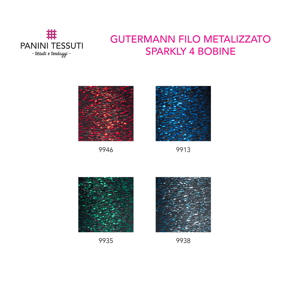 Gutermann Filo Metallizzato Sparkly 4 Bobine Toni Freddi