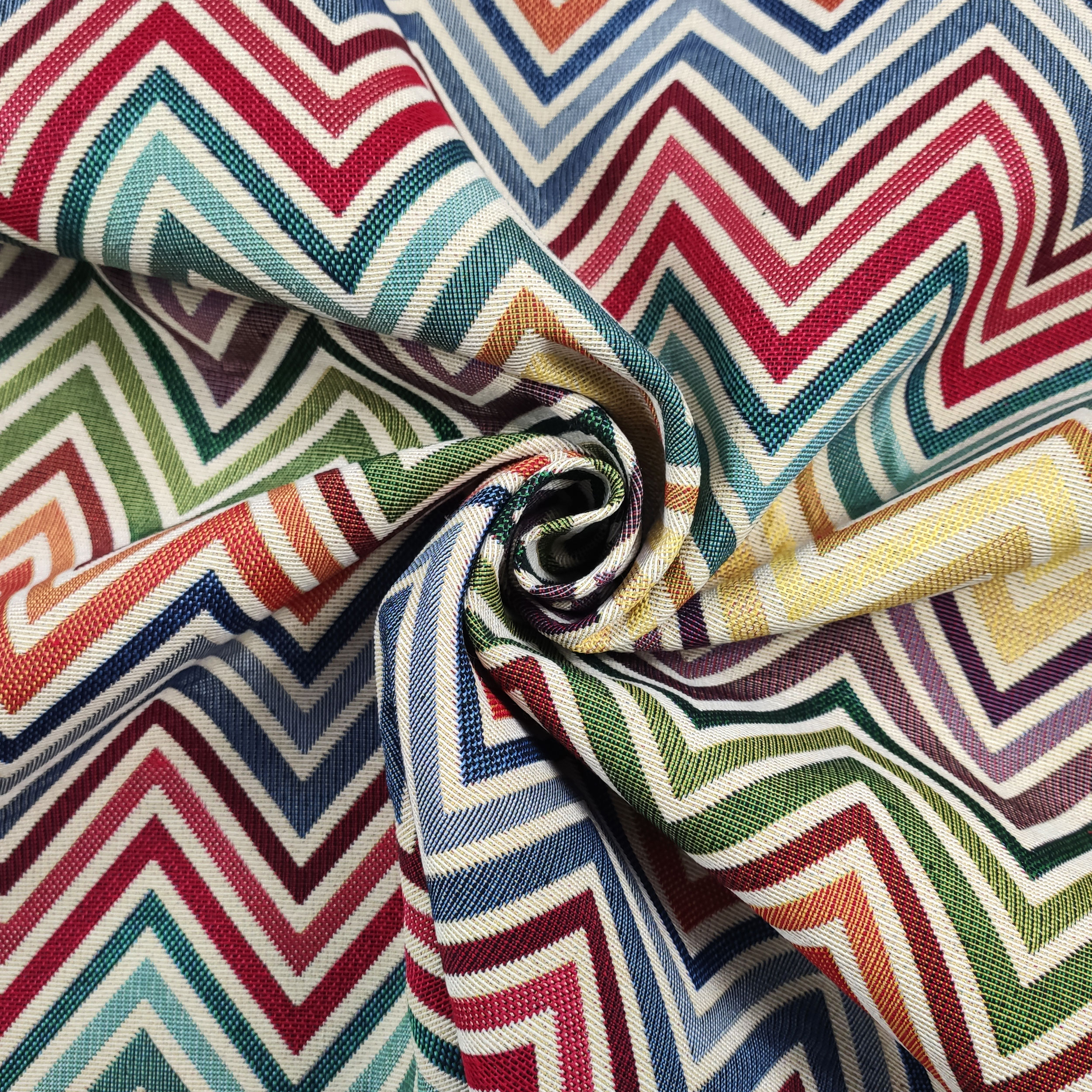 Gobelin Fantasia Righe Zig Zag Multicolorate Image