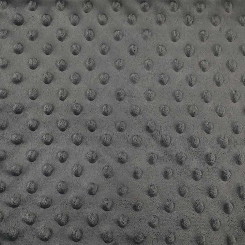Tessuto Minky Dots Peluche Grigio Scuro 