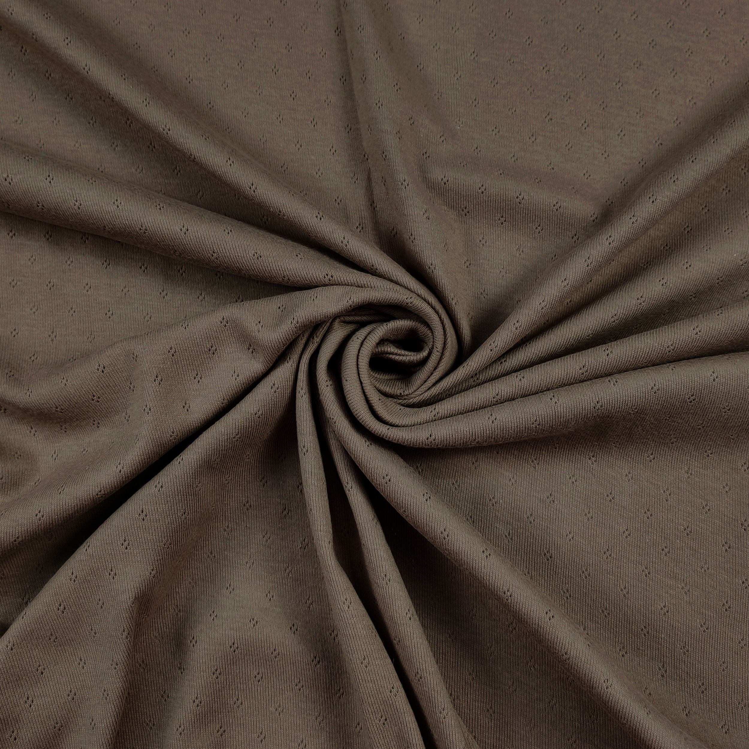 Jersey Cotone Fiori Traforati su Sfondo Beige Scuro