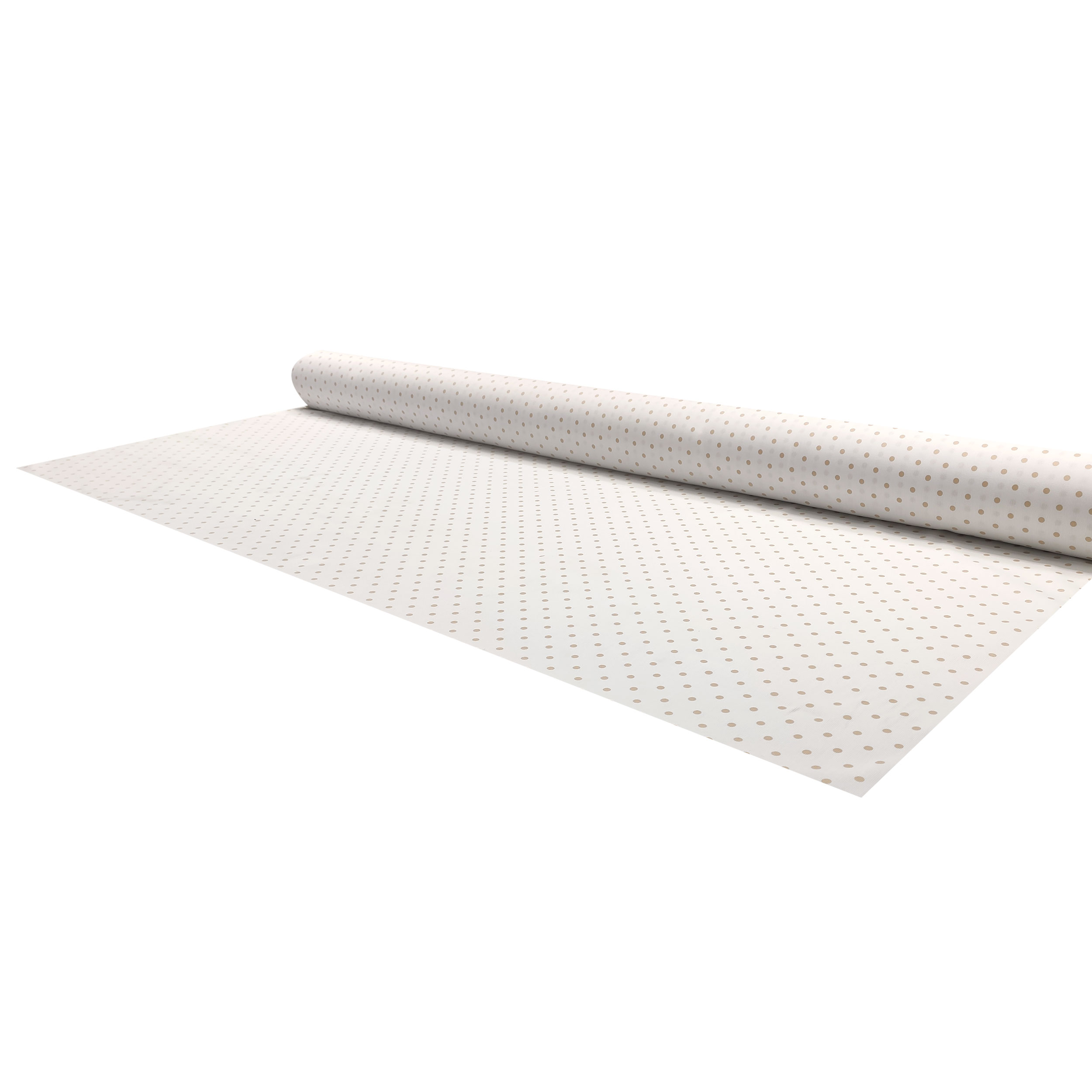 Tessuto Cotone Piquet con Pois Beige