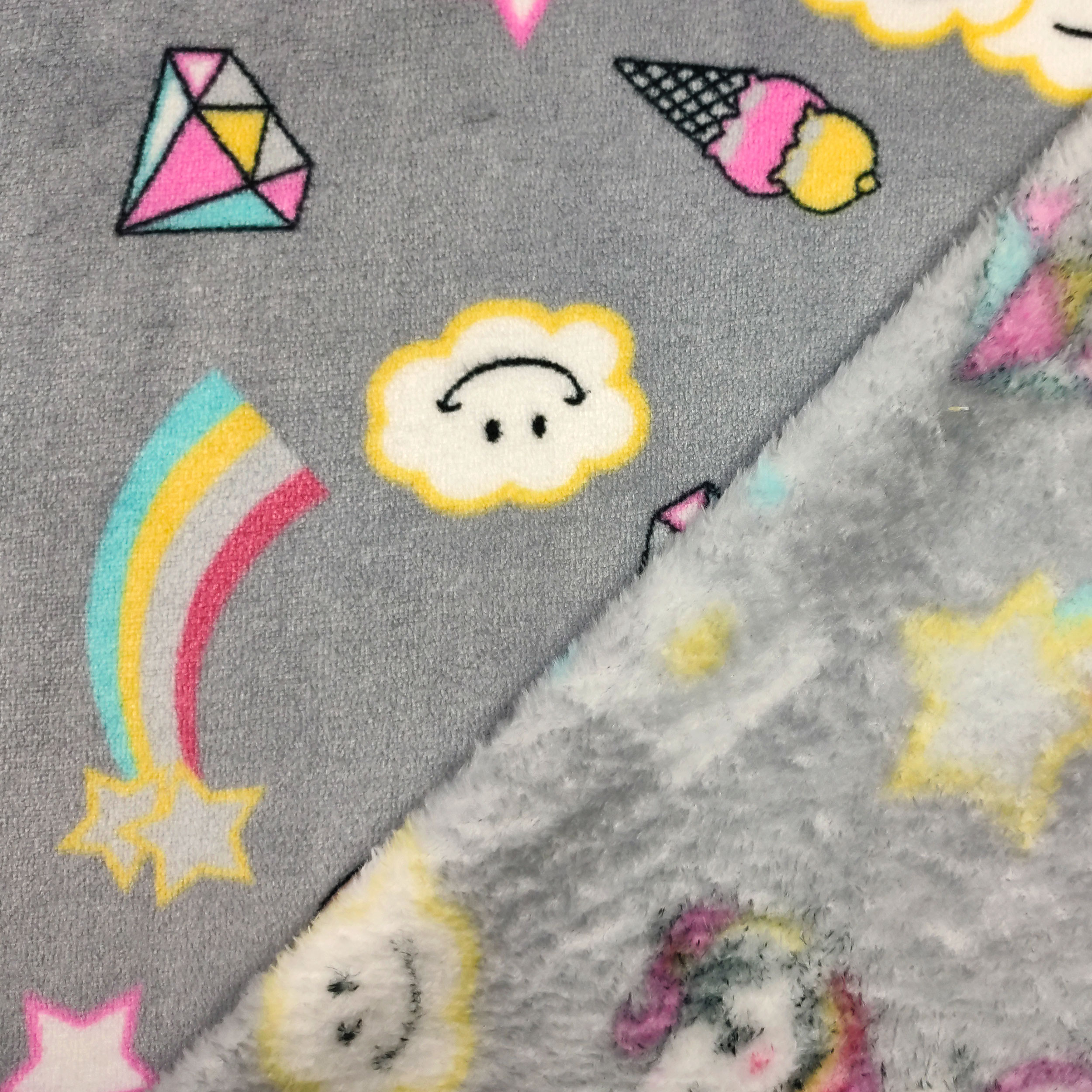 Pile Mano Cachemire Unicorni Sfondo Grigio