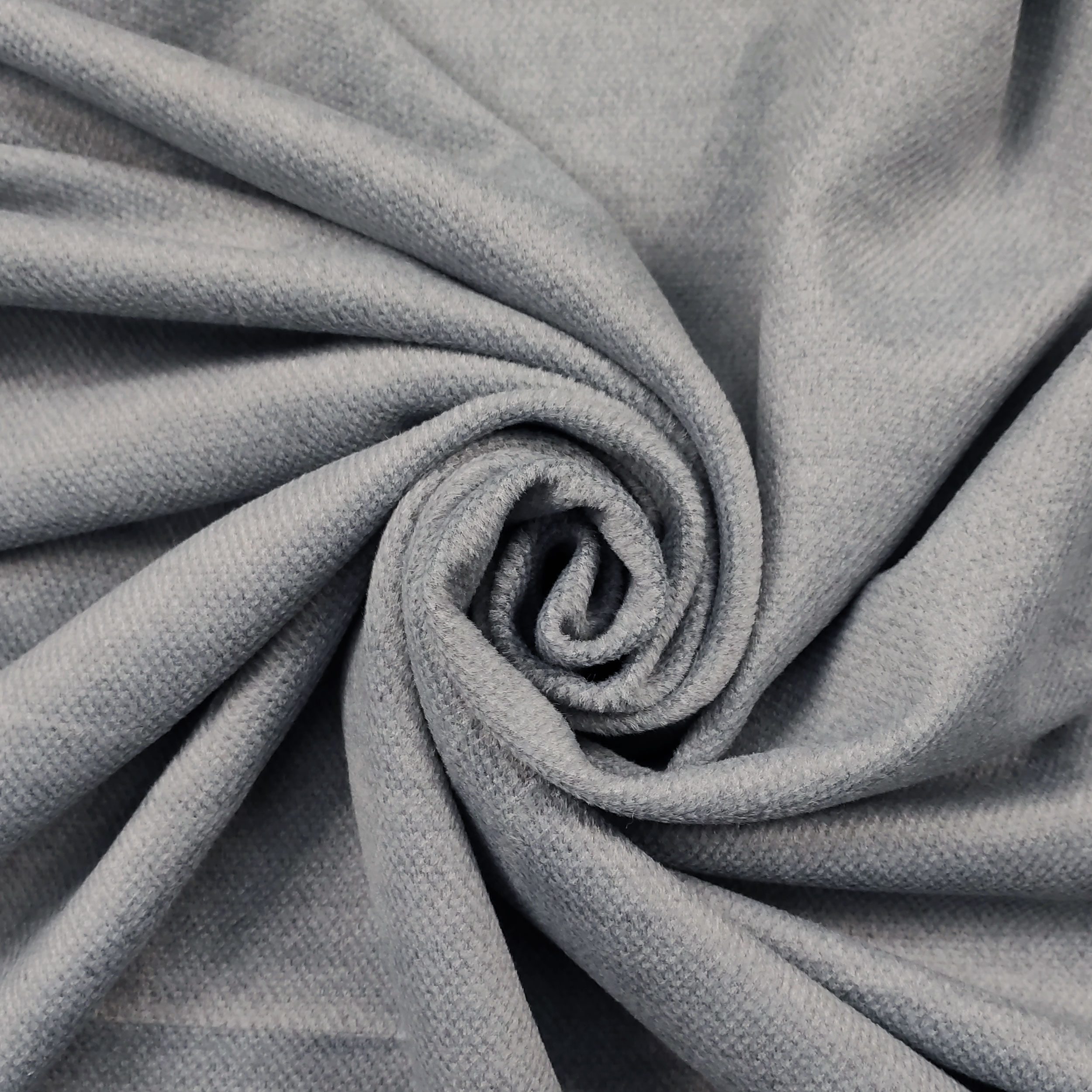 Tessuto Cappotto Grigio Chiaro Tinta Unita